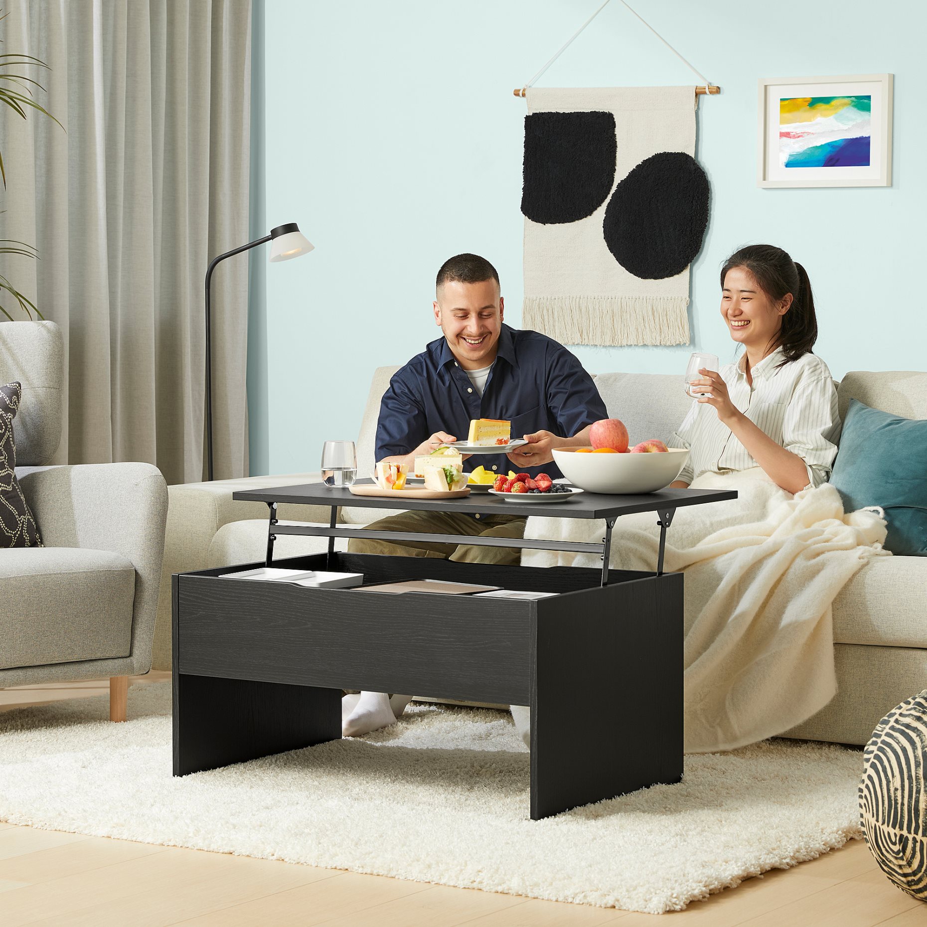 OSTAVALL, adjustable coffee table, 90 cm, 405.341.52