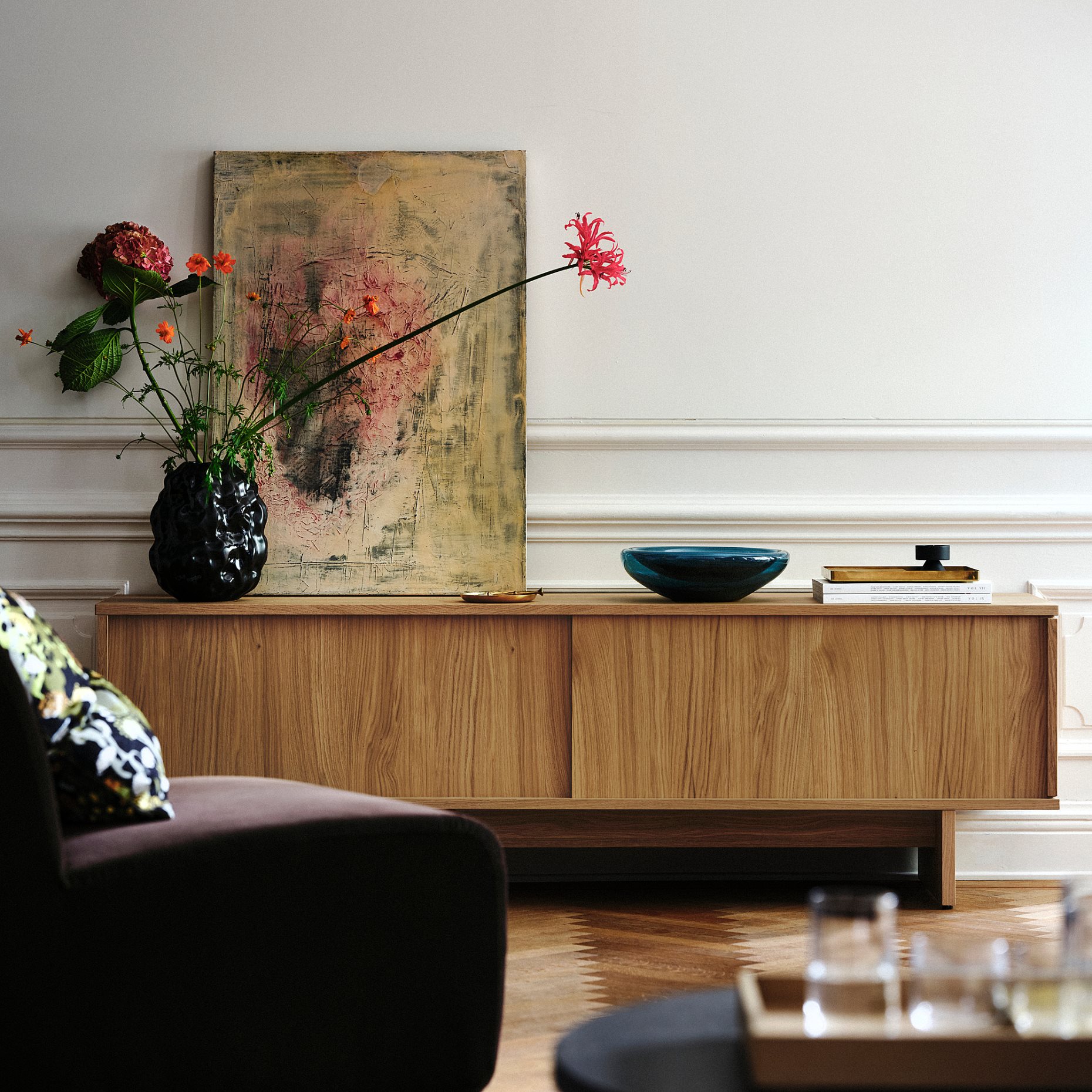 STOCKHOLM 2025, TV bench with sliding doors, 179x42x56 cm, 405.865.08