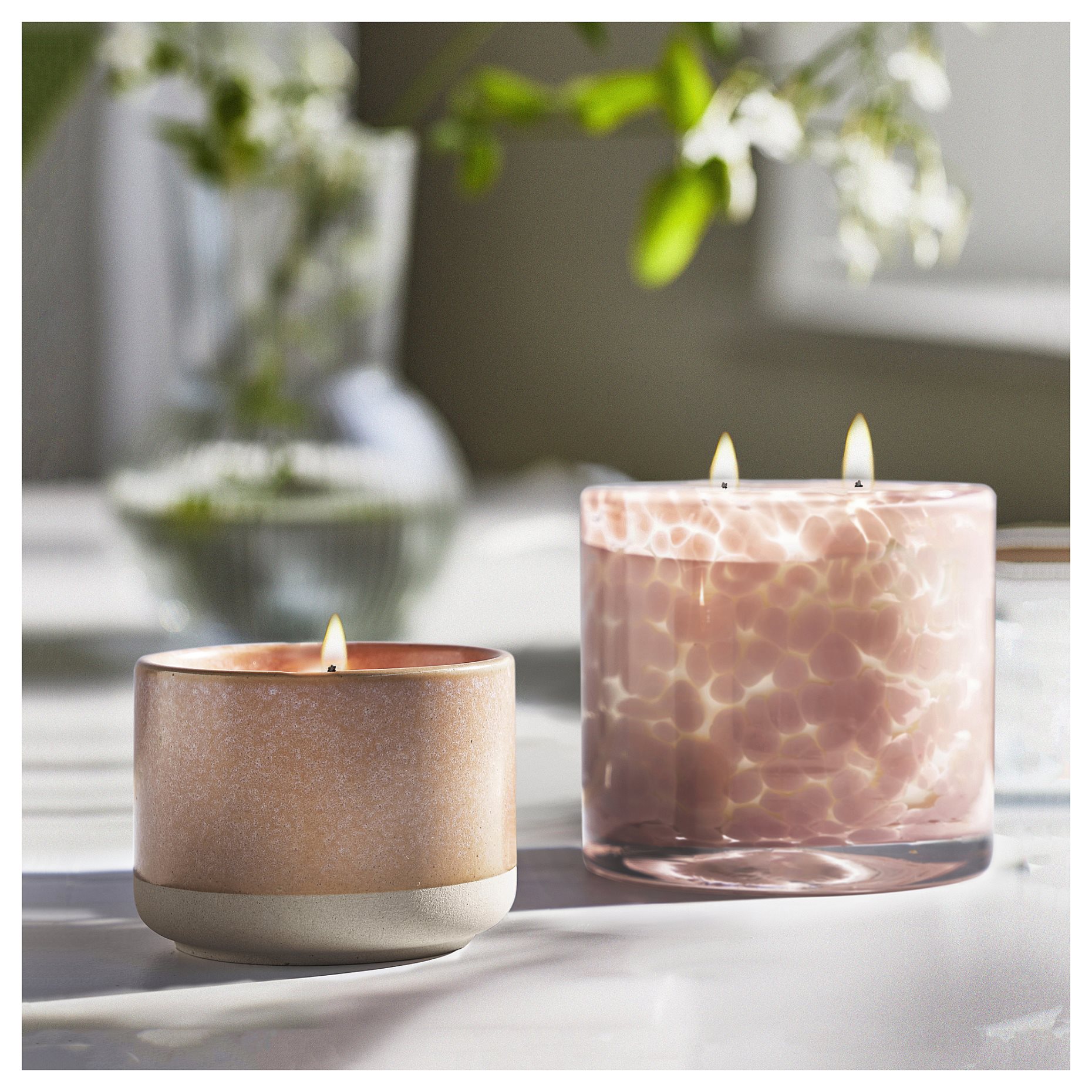 LUGNARE, scented candle in glass/2 wicks/Jasmine, 50 hr, 405.943.44
