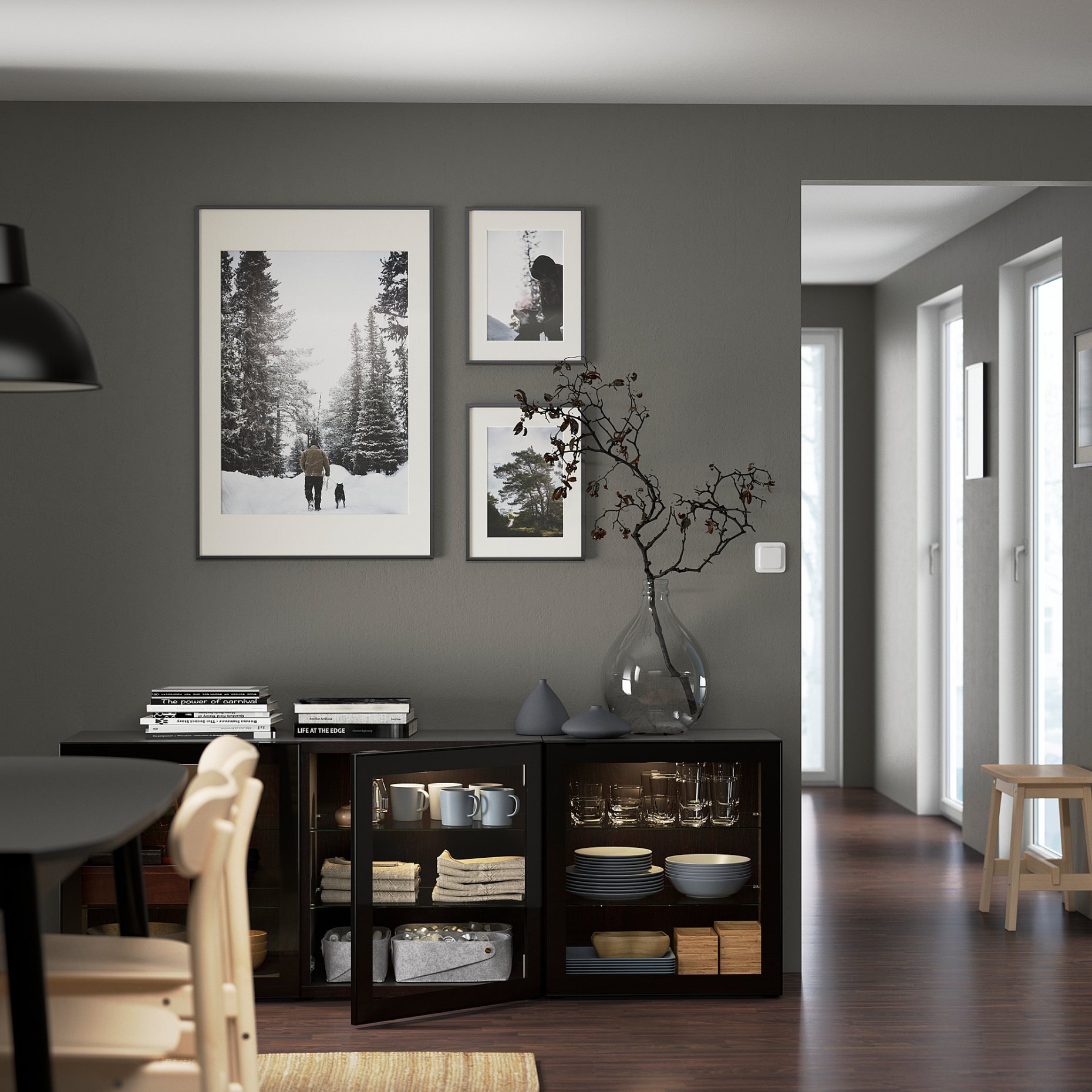 BESTÅ, σύνθεση αποθήκευσης με πόρτες, 180x42x65 cm, 493.250.69