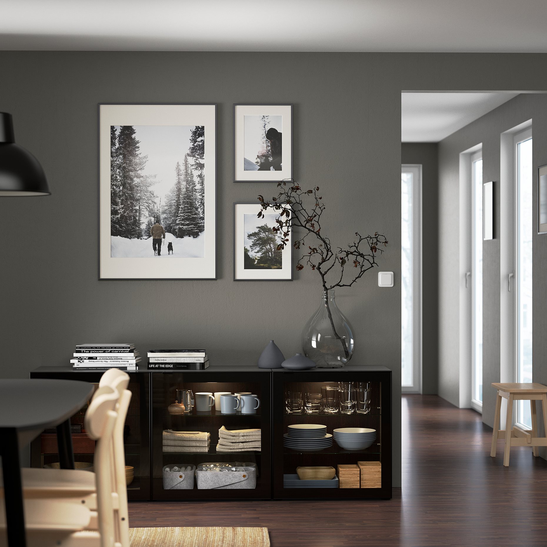 BESTÅ, σύνθεση αποθήκευσης με πόρτες, 180x42x65 cm, 493.250.69