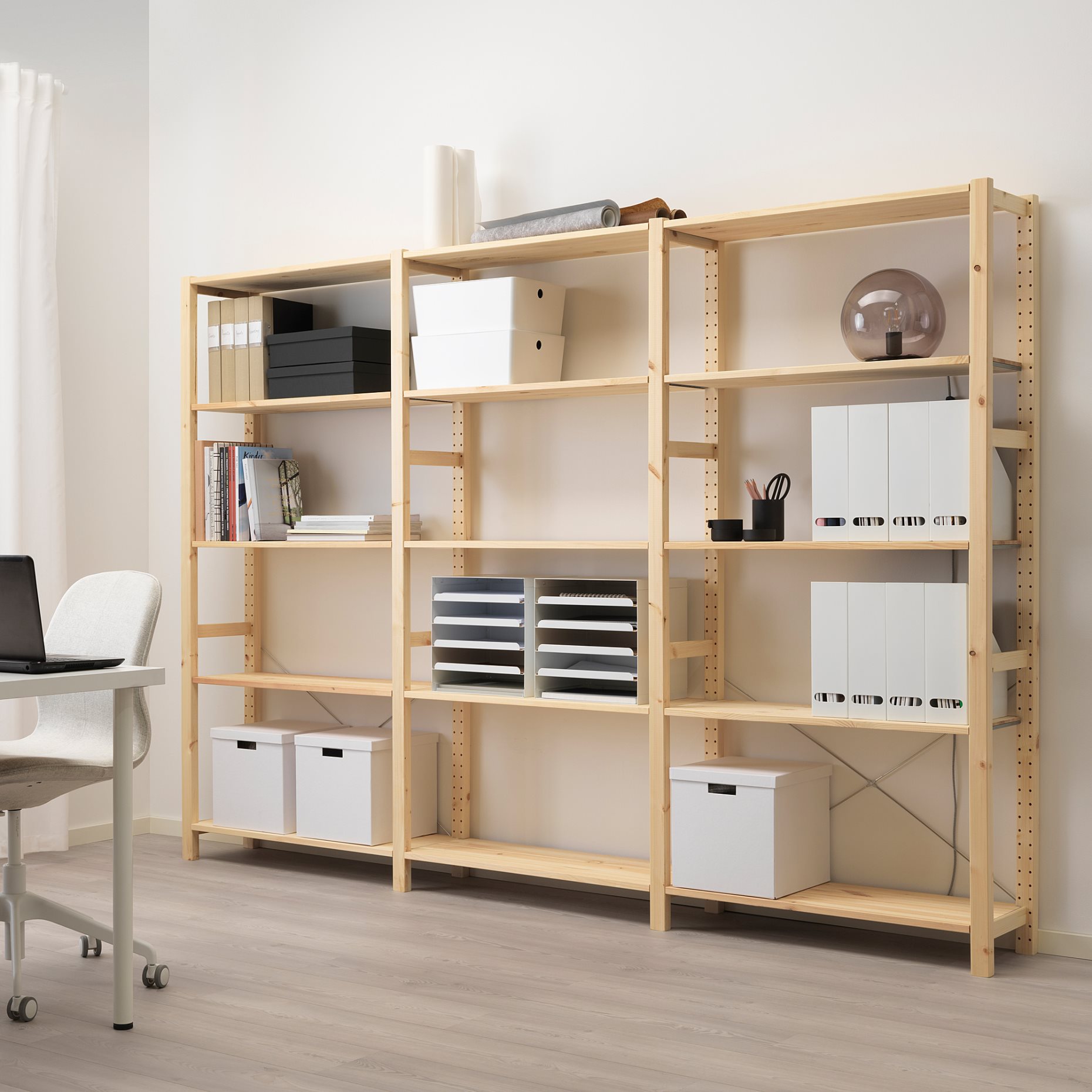 IVAR, 3 sections/shelves, 259x30x179 cm, 494.072.58