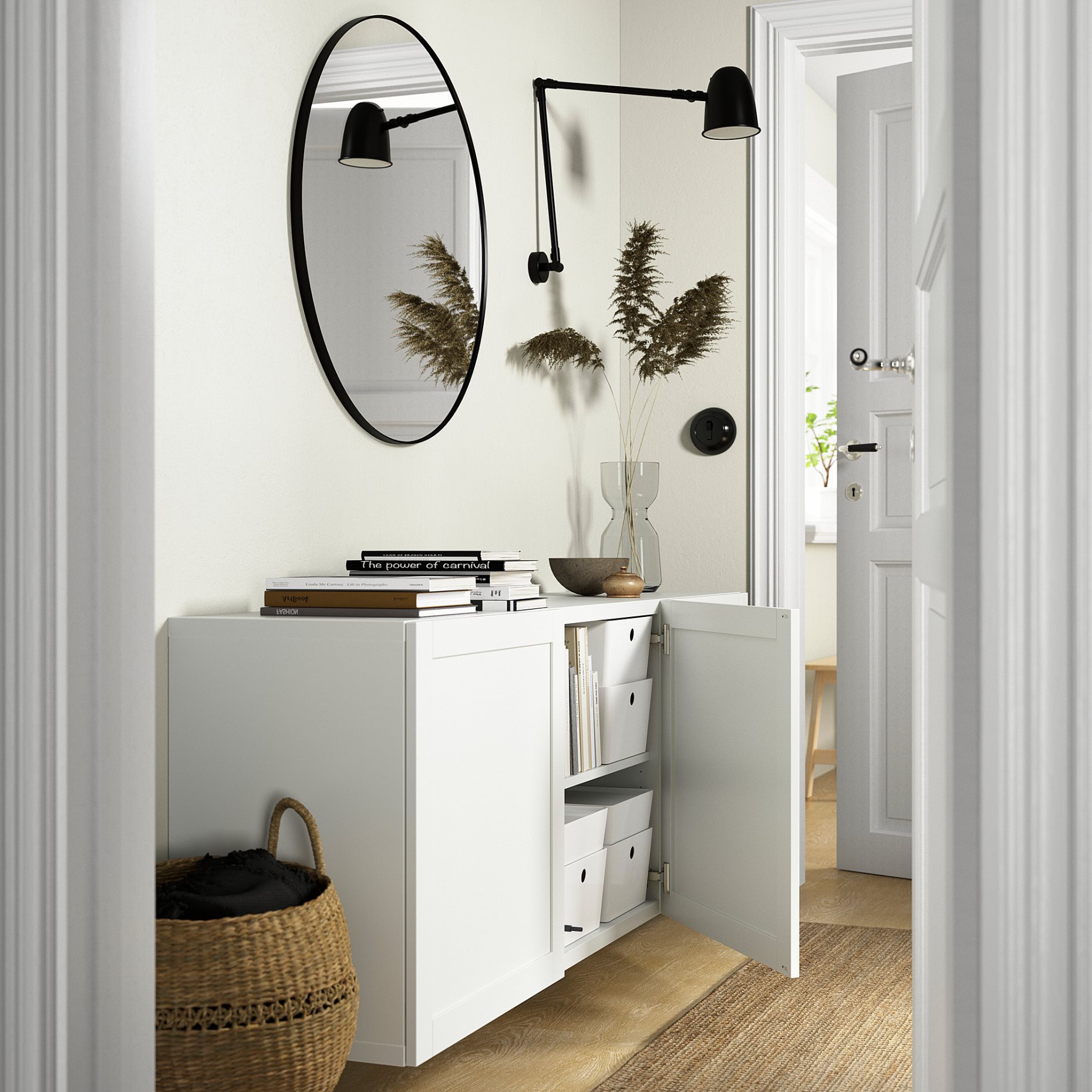 BESTÅ, wall-mounted cabinet combination, 180x42x64 cm, 494.259.12