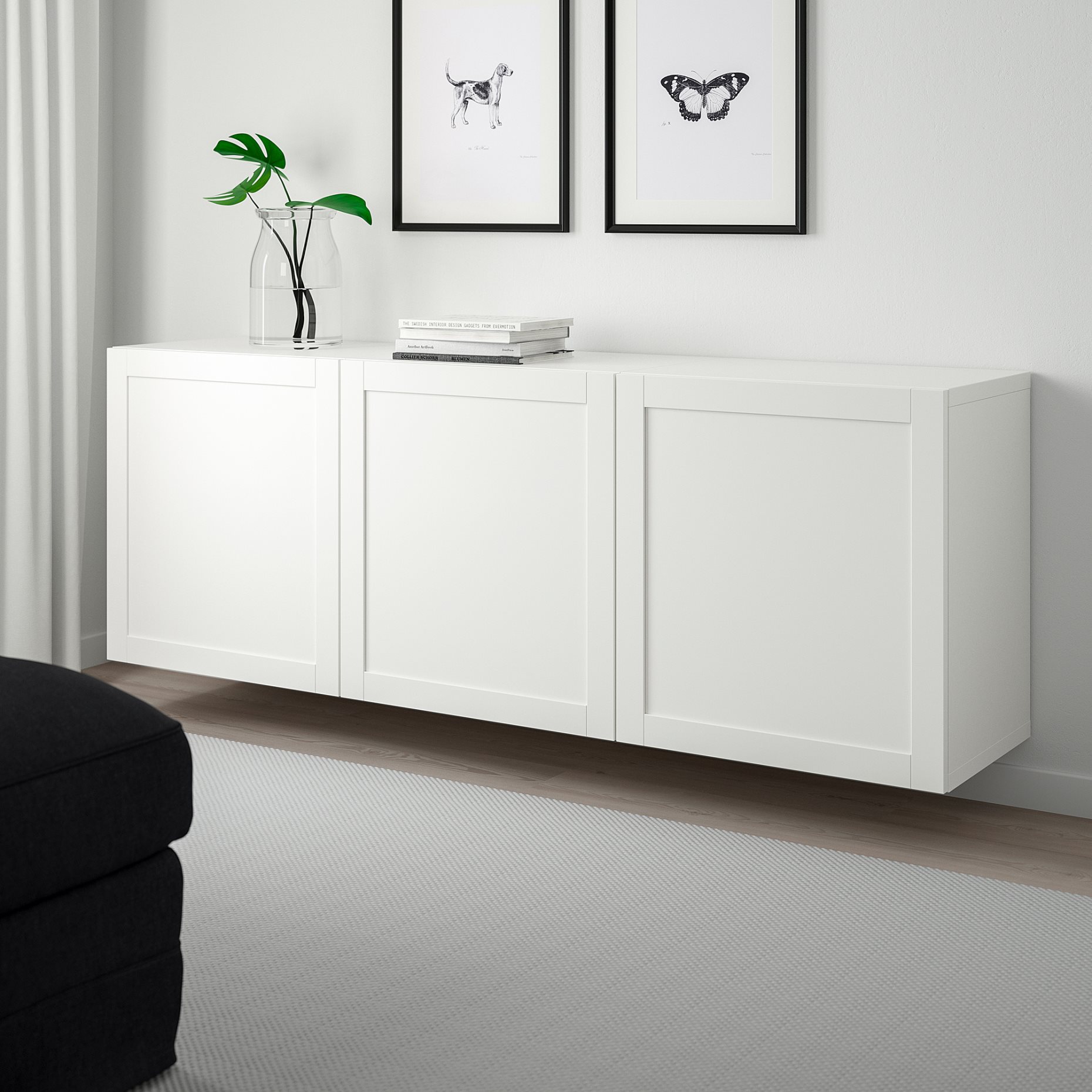 BESTÅ, wall-mounted cabinet combination, 180x42x64 cm, 494.259.12