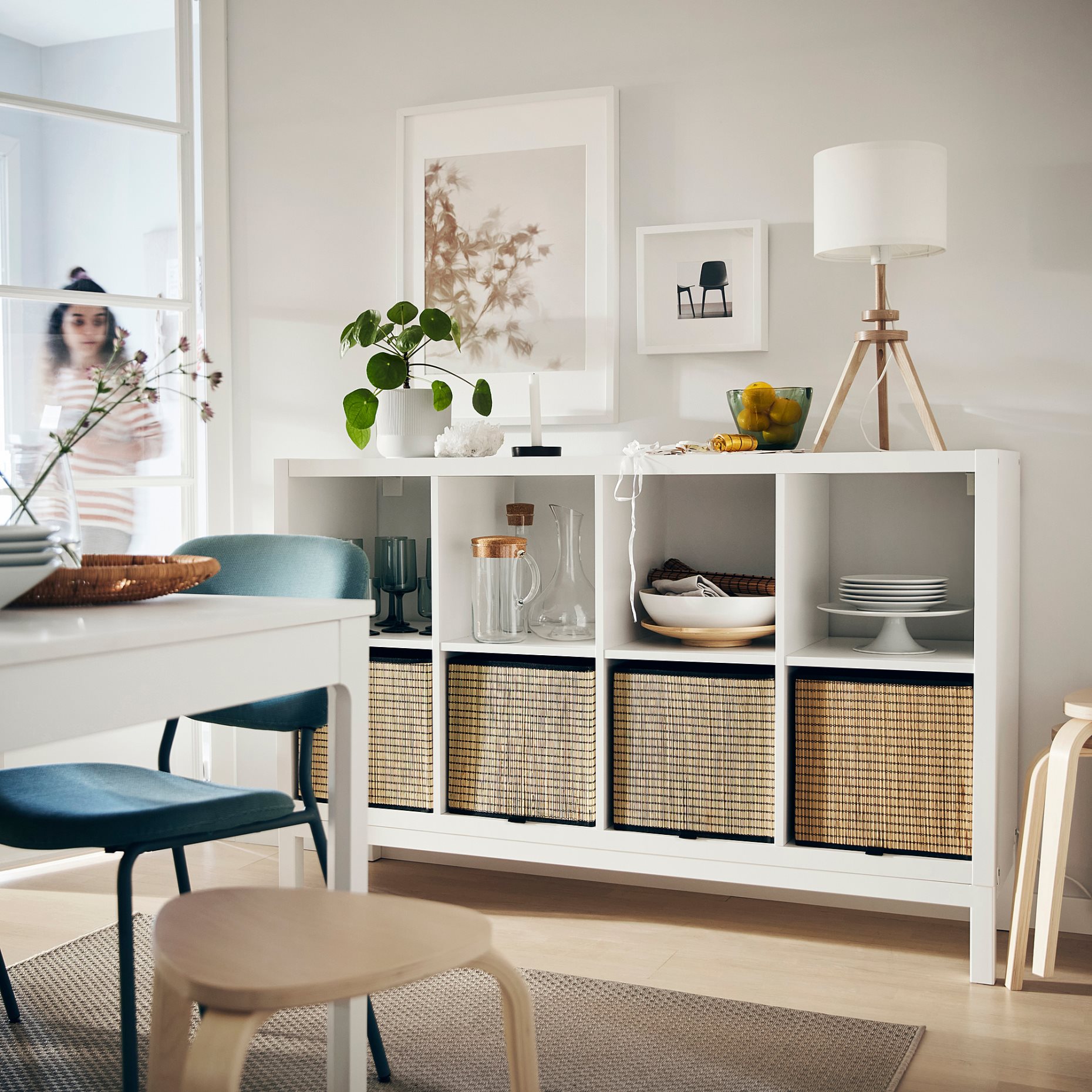 KALLAX, shelving unit with underframe, 147x94 cm, 494.426.76