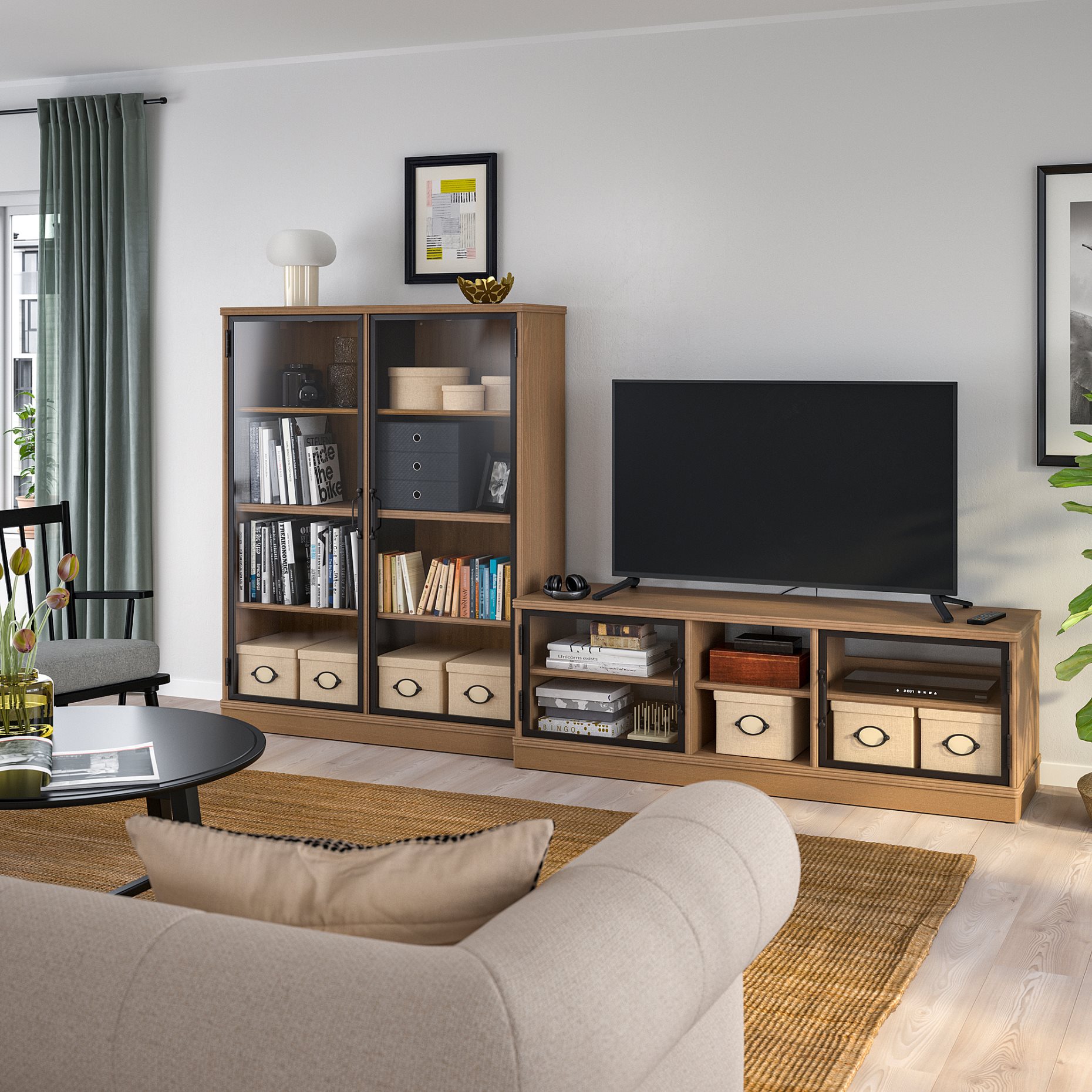 LANESUND, σύνθεση αποθήκευσης TV, 282x47x152 cm, 495.147.29