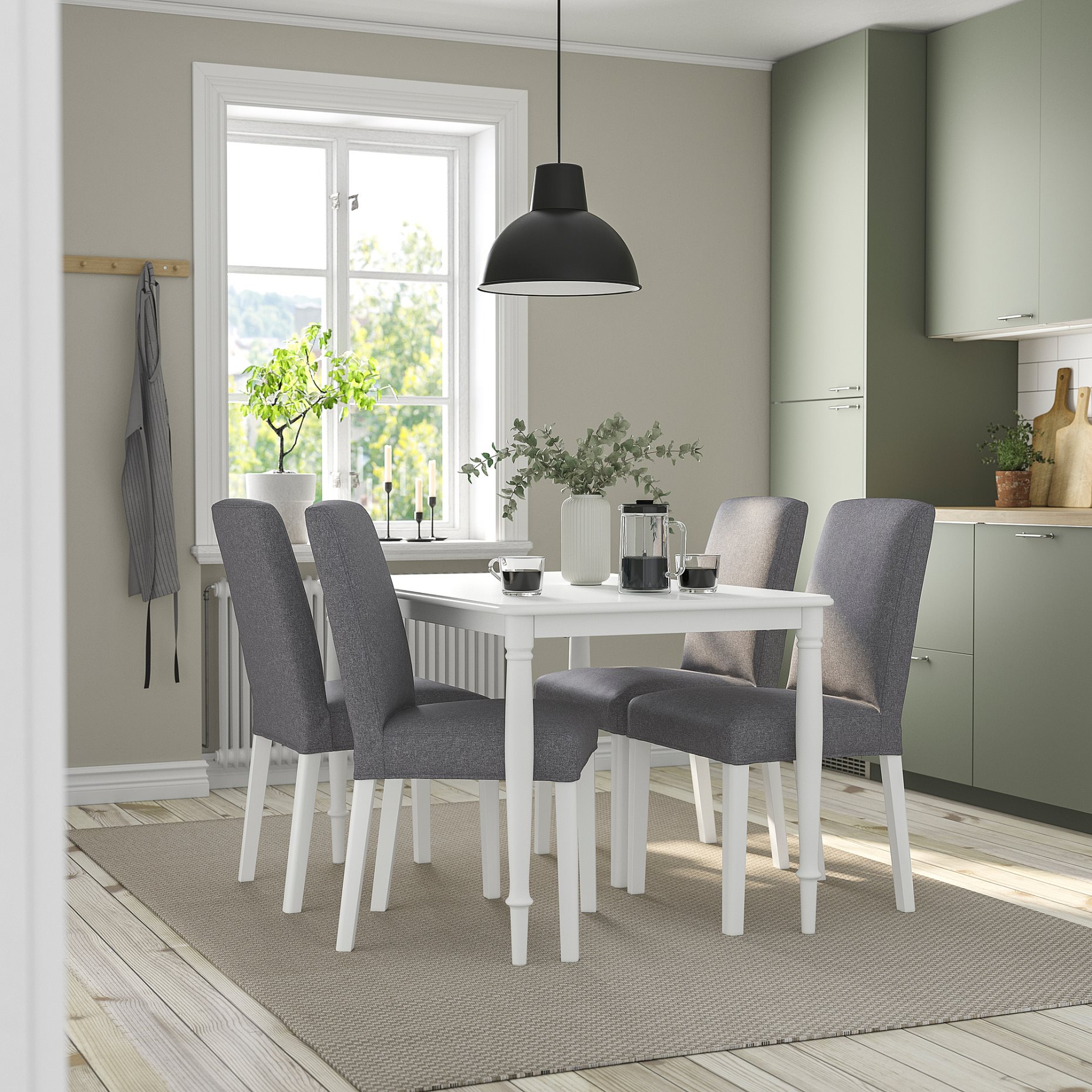 DANDERYD/BERGM, table and 4 chairs, 130 cm, 495.442.55