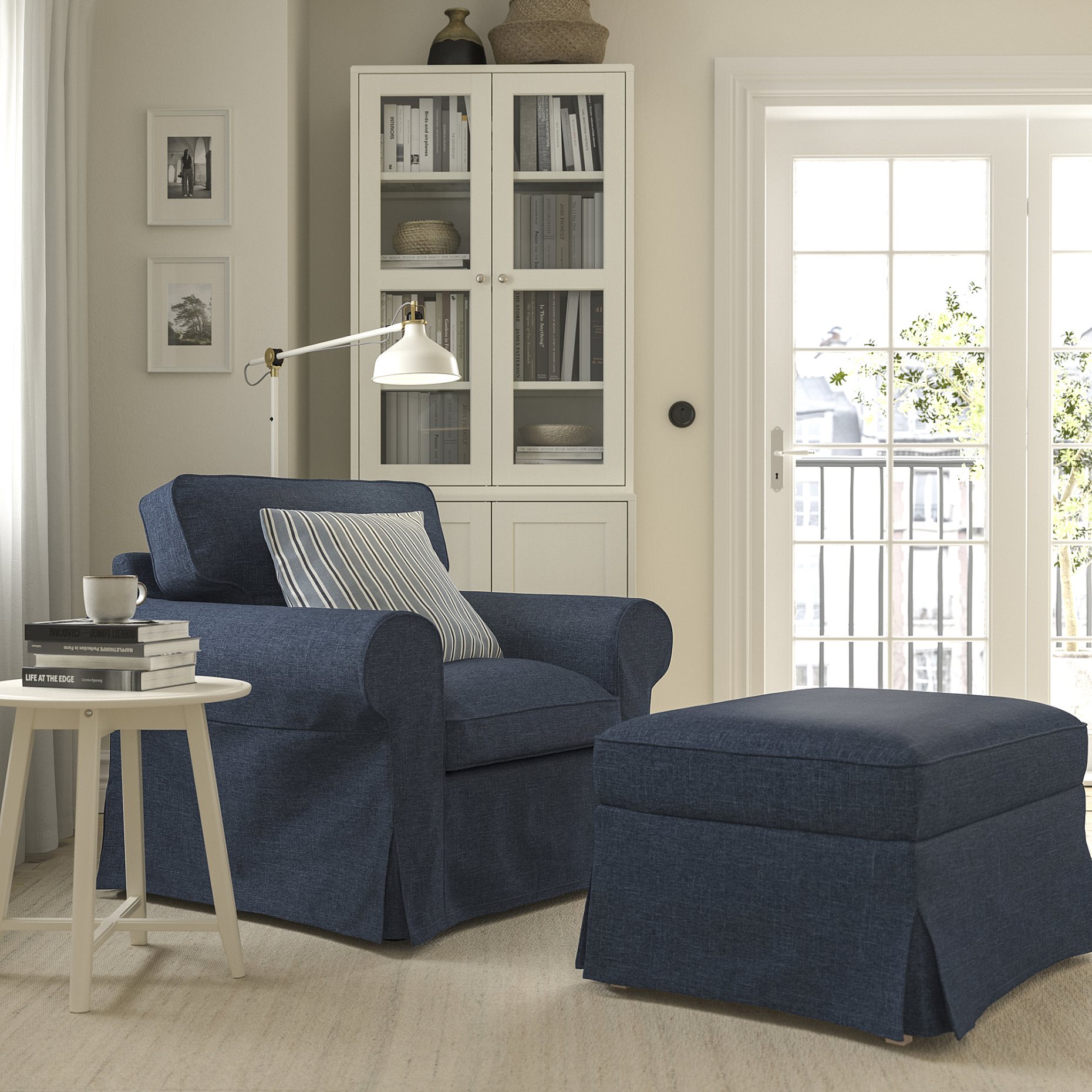 EKTORP, armchair and footstool, 495.538.67