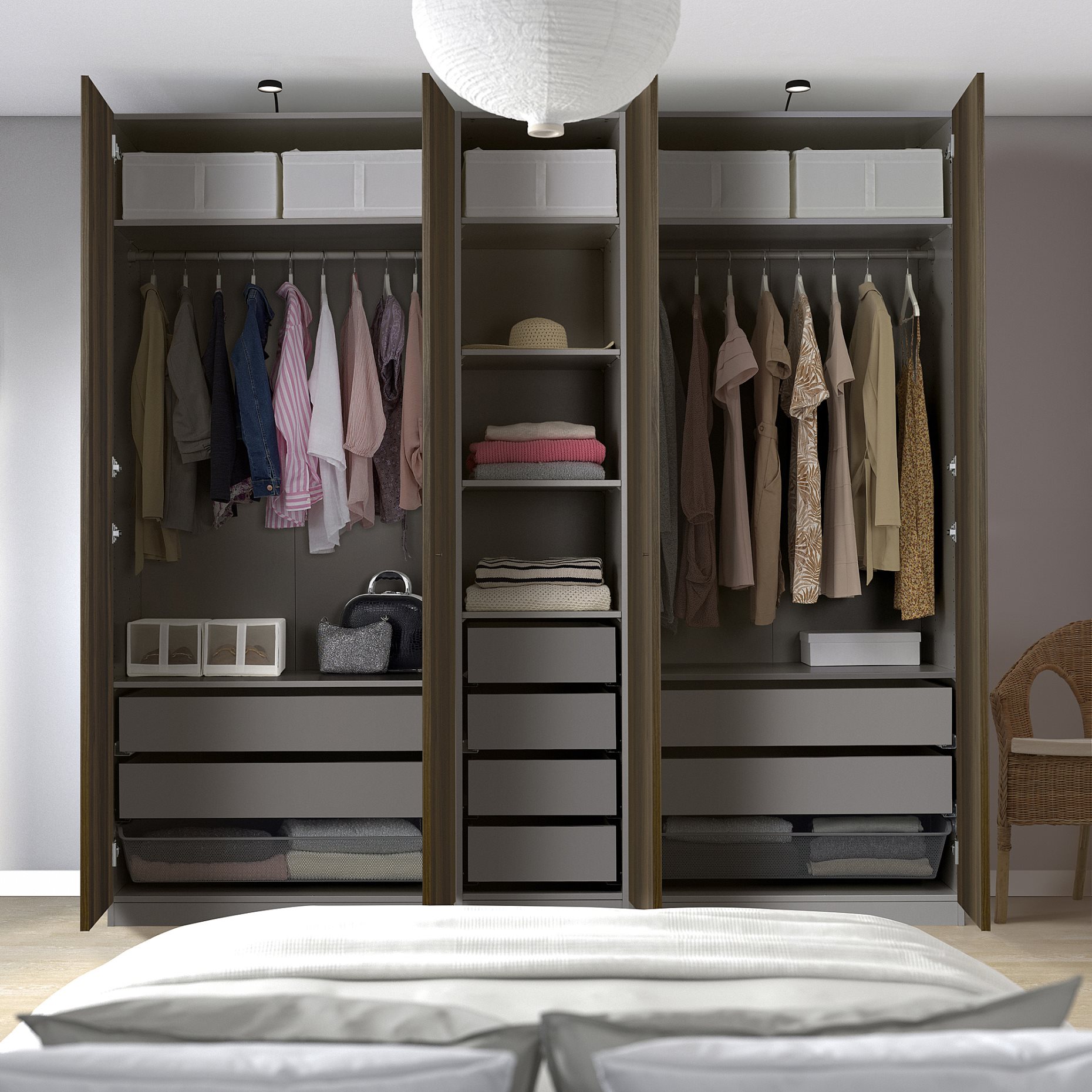 PAX/STORKLINTA, wardrobe combination, 250x58x236 cm, 495.629.18