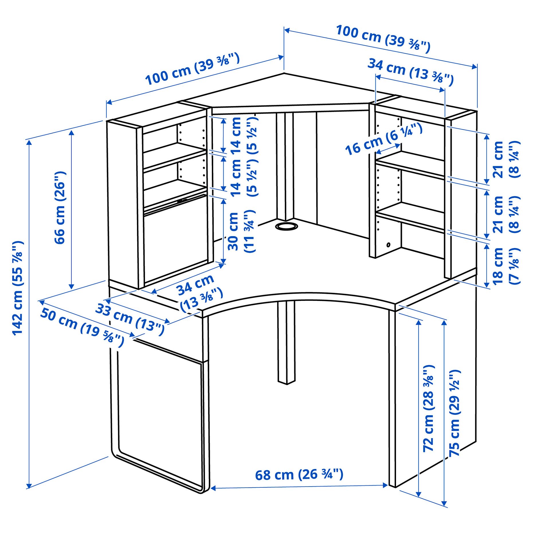 MICKE, corner workstation, 502.447.41