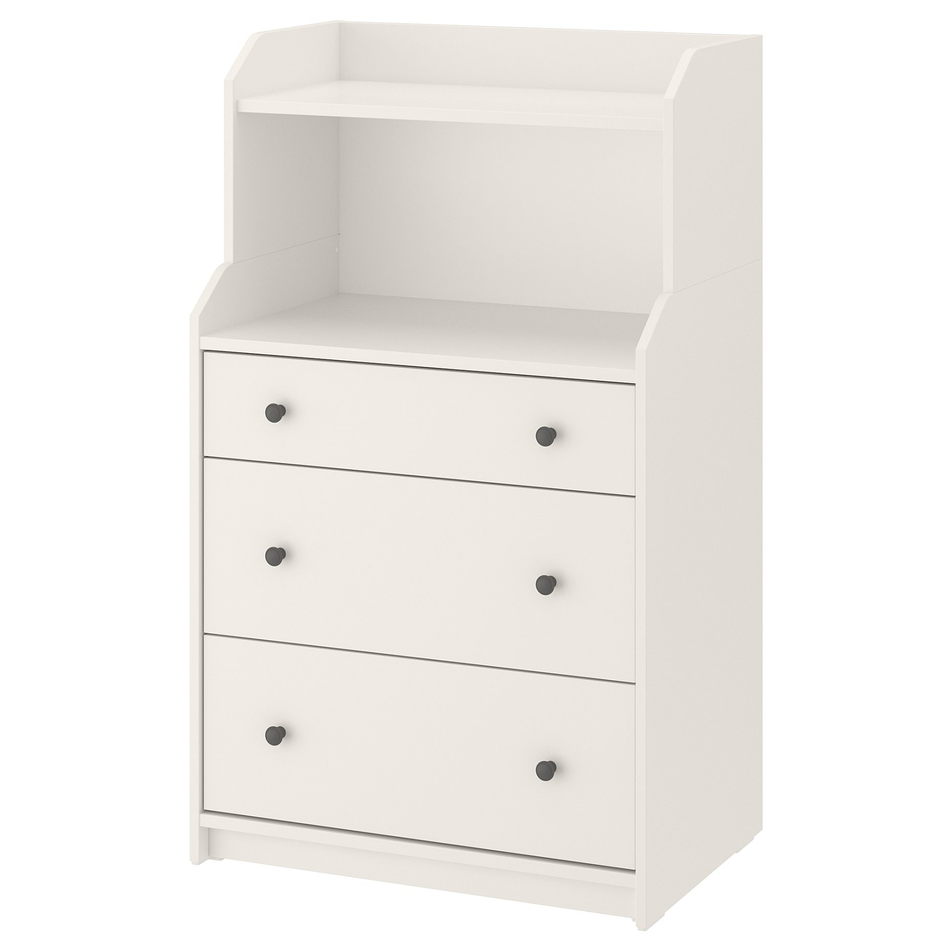 HAUGA, chest of 3 drawers with shelf,70x116 cm, 504.026.41