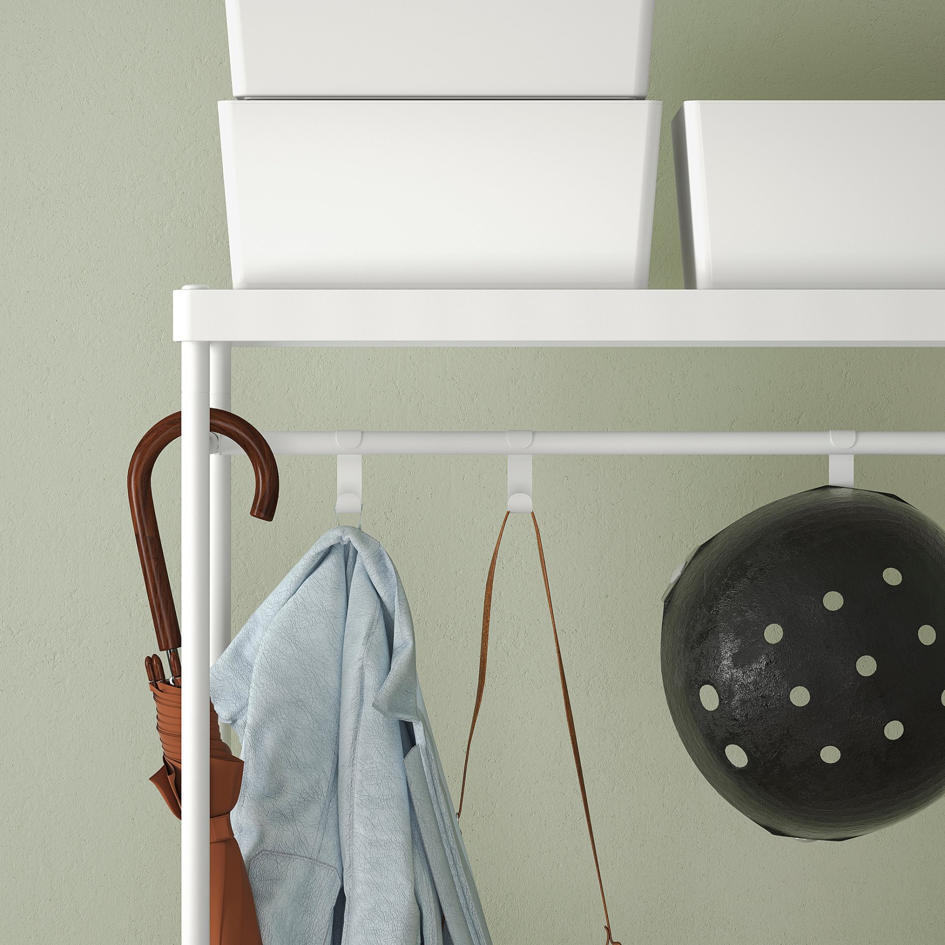 MACKAPÄR, coat rack with shoe storage unit, 78x32x200 cm, 505.309.88