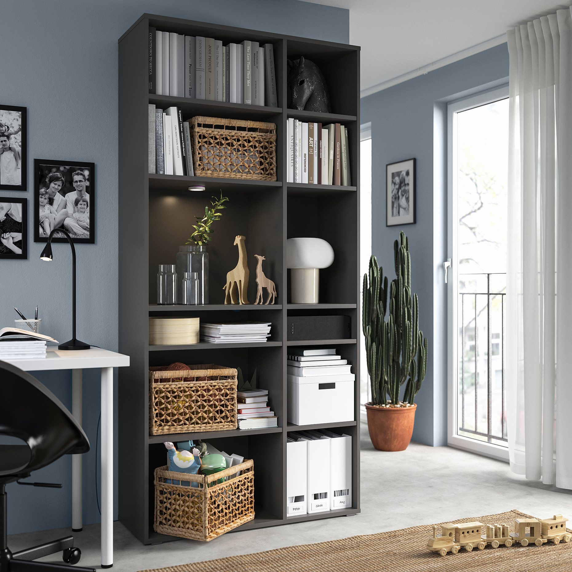 VIHALS, shelving unit with 10 shelves, 95x37x200 cm, 505.429.05