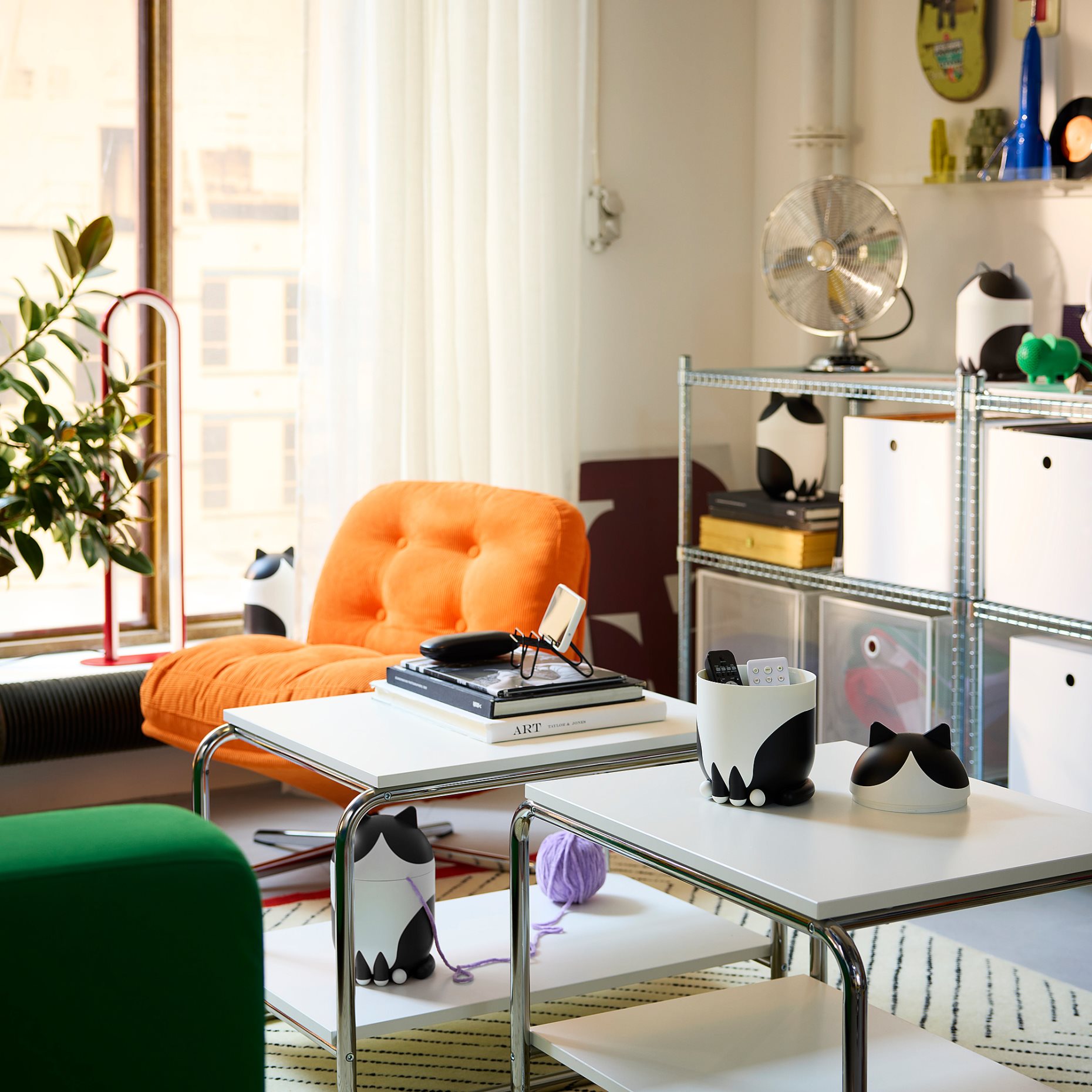 GREJSIMOJS, storage with lid cat-shaped, 506.031.78