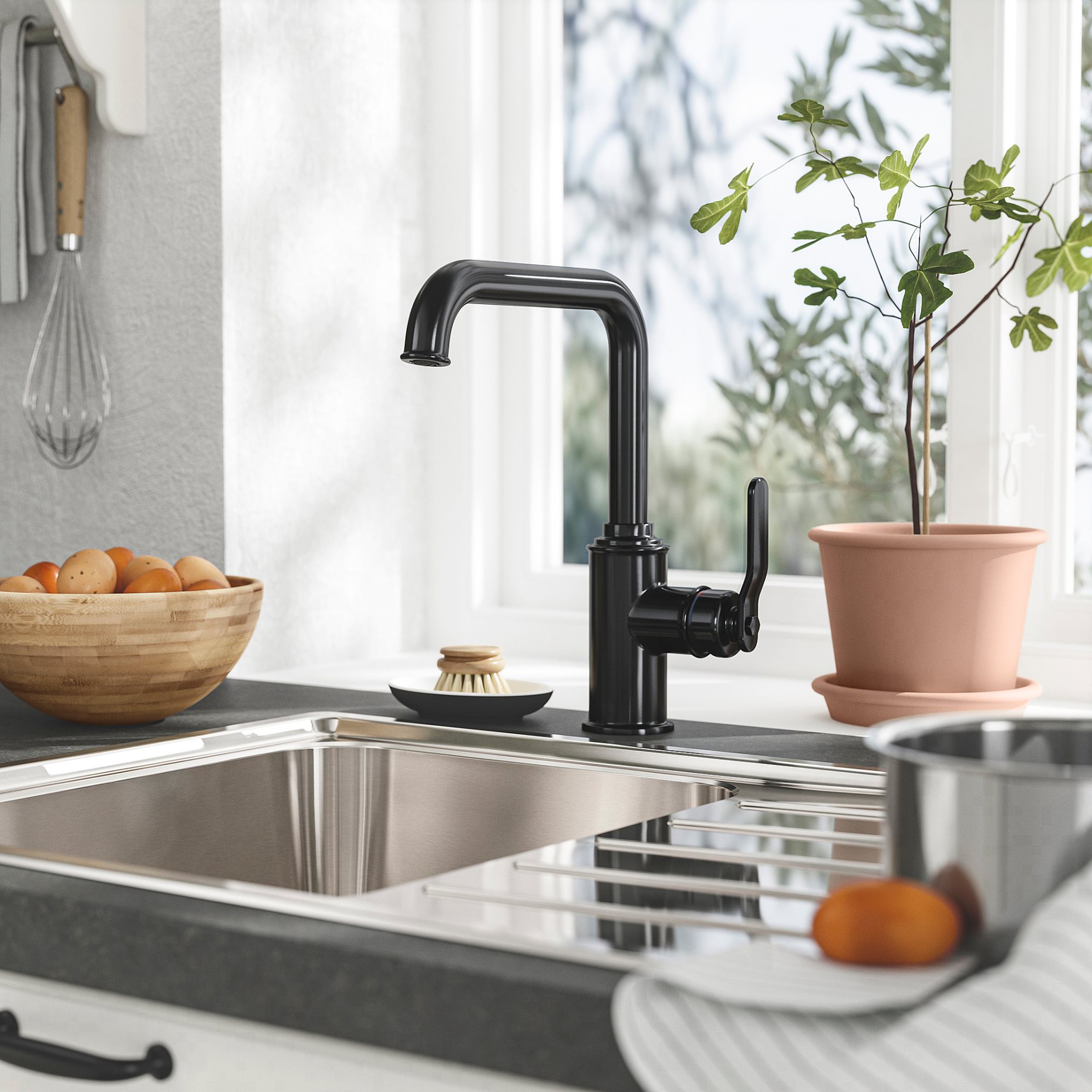 TAKSJÖN, kitchen mixer tap single side lever, 506.045.64