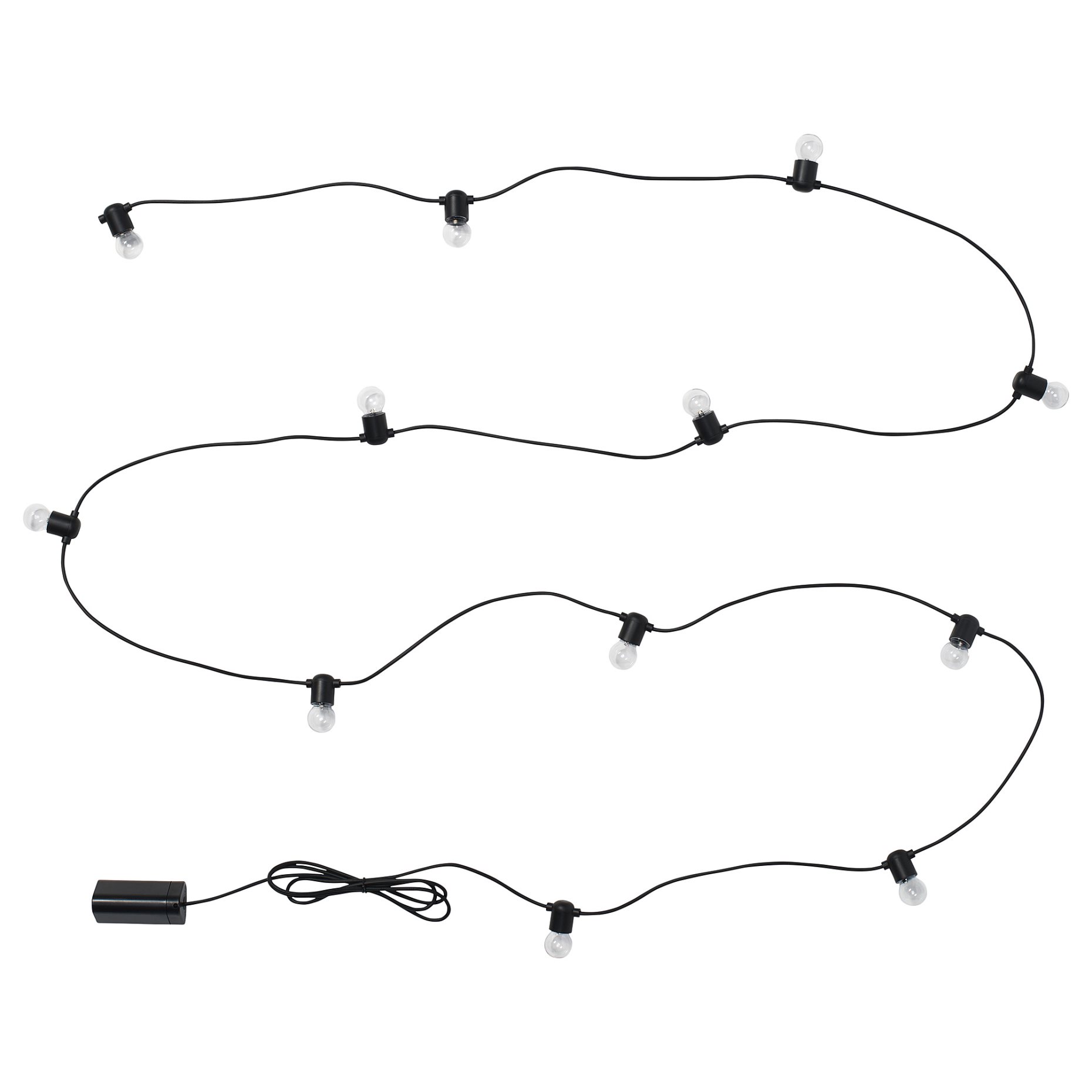 UTSUND, lighting chain with built in LED light source/12 bulbs/outdoor/battery-operated, 506.105.84