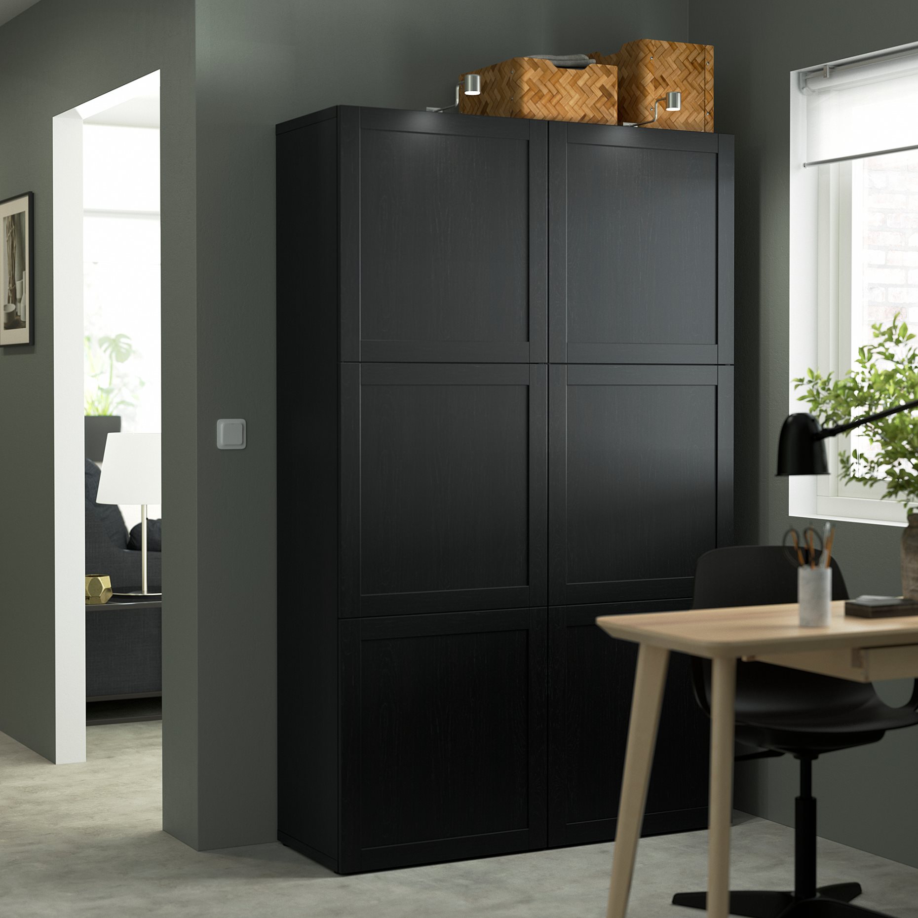 BESTÅ, storage combination with doors, 120x42x193 cm, 590.584.09