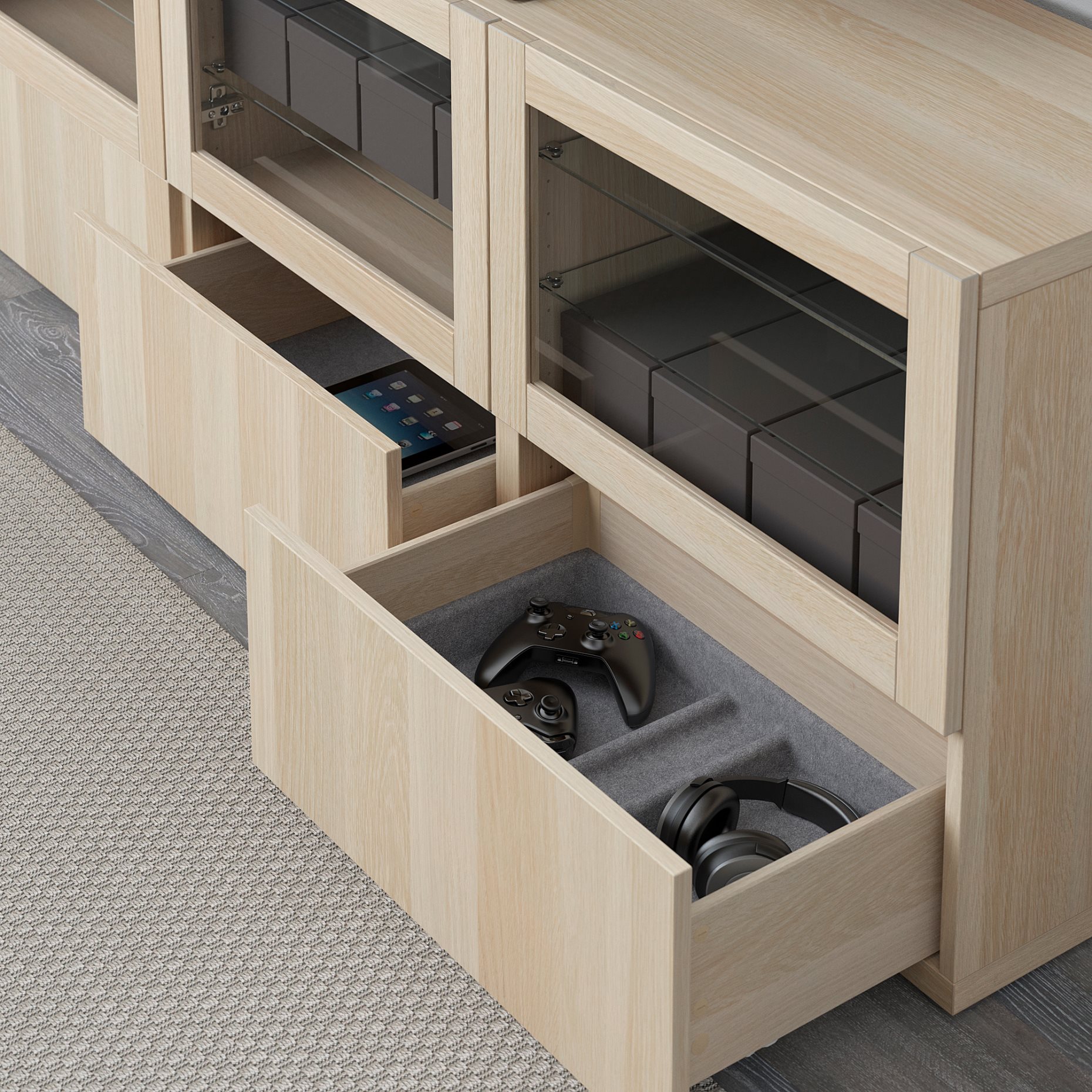 BESTÅ, έπιπλο TV με πόρτες και συρτάρια, 180x40x64 cm, 591.943.03