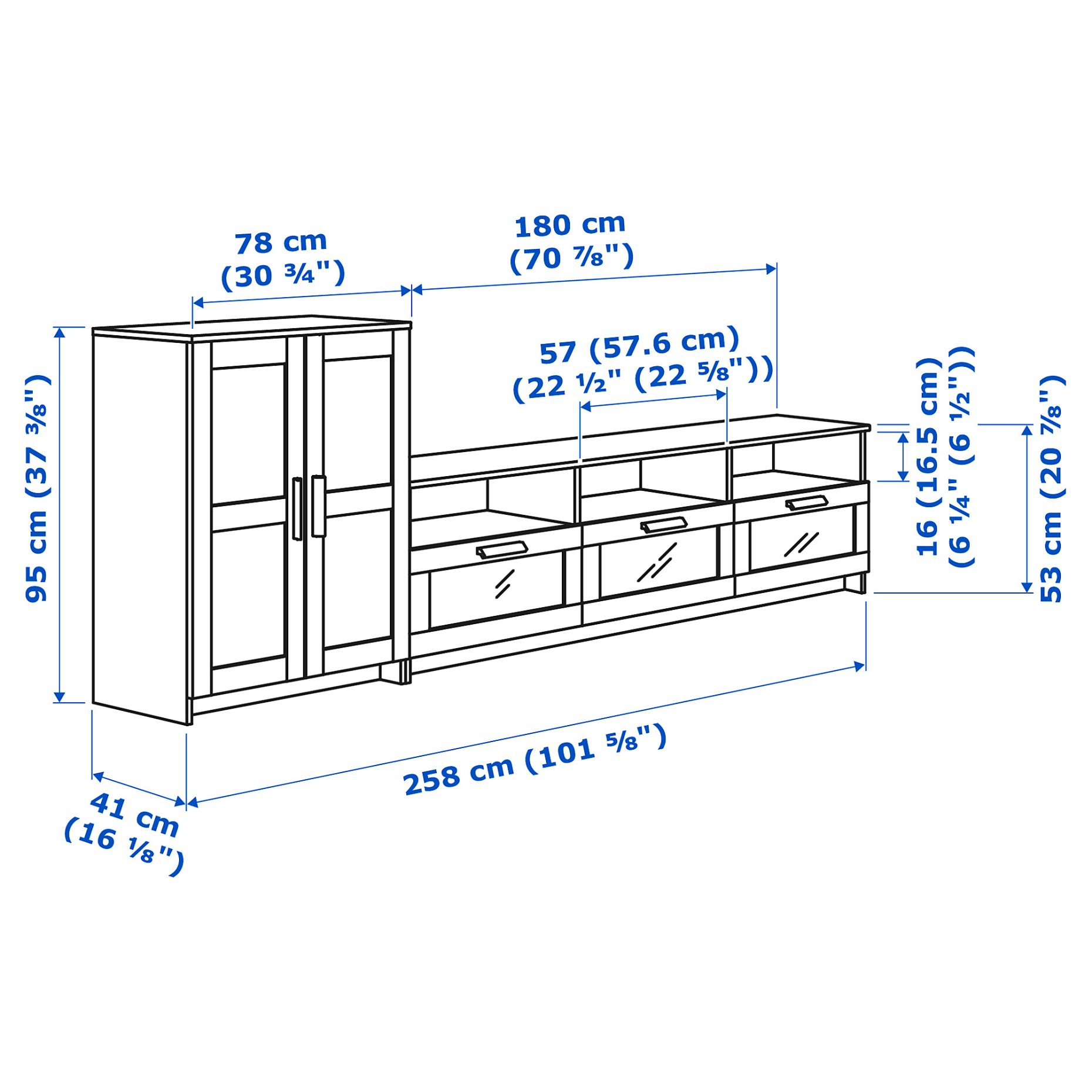 BRIMNES, TV storage combination, 592.782.13
