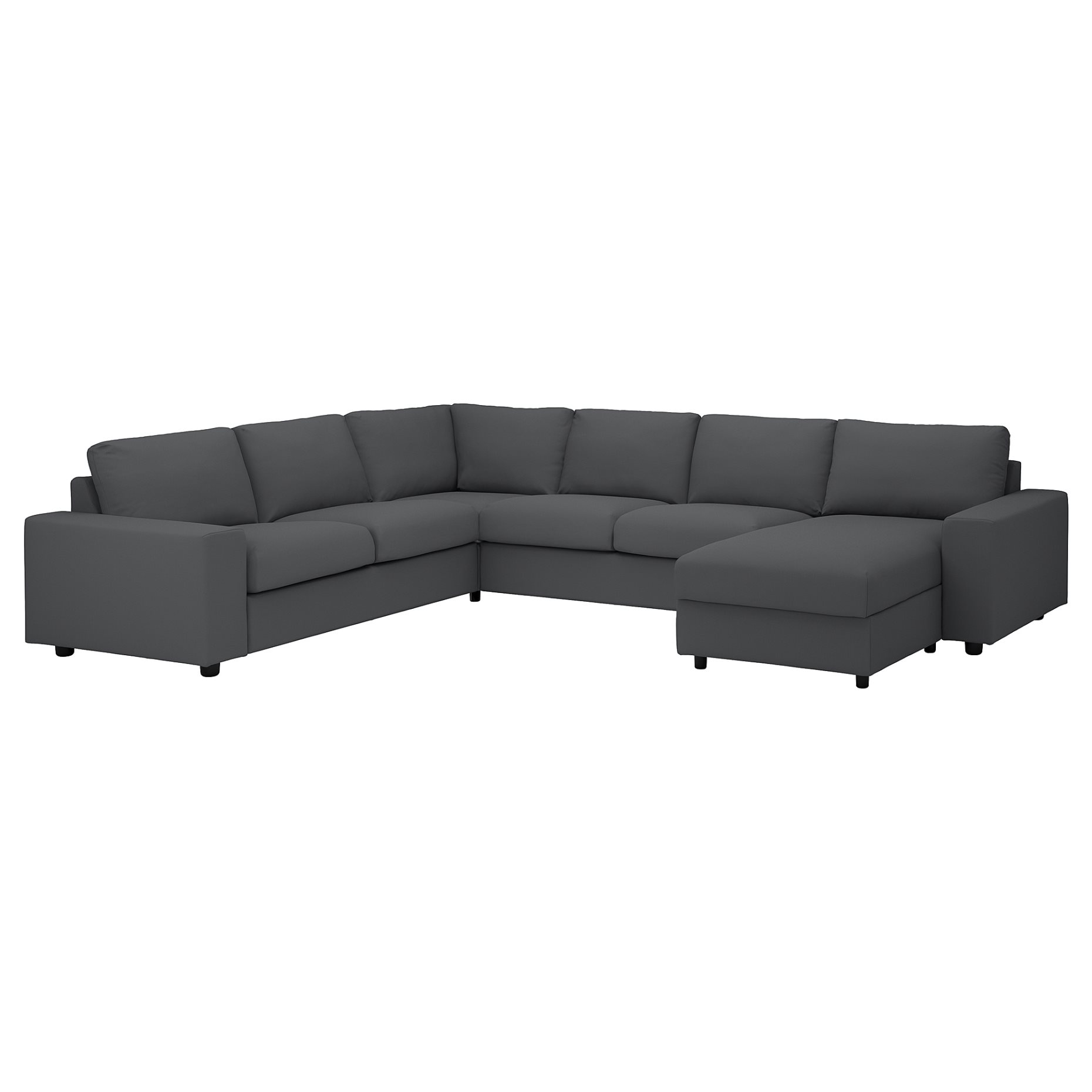 VIMLE, corner sofa, 5-seat with chaise longue with wide armrests, 594.018.21