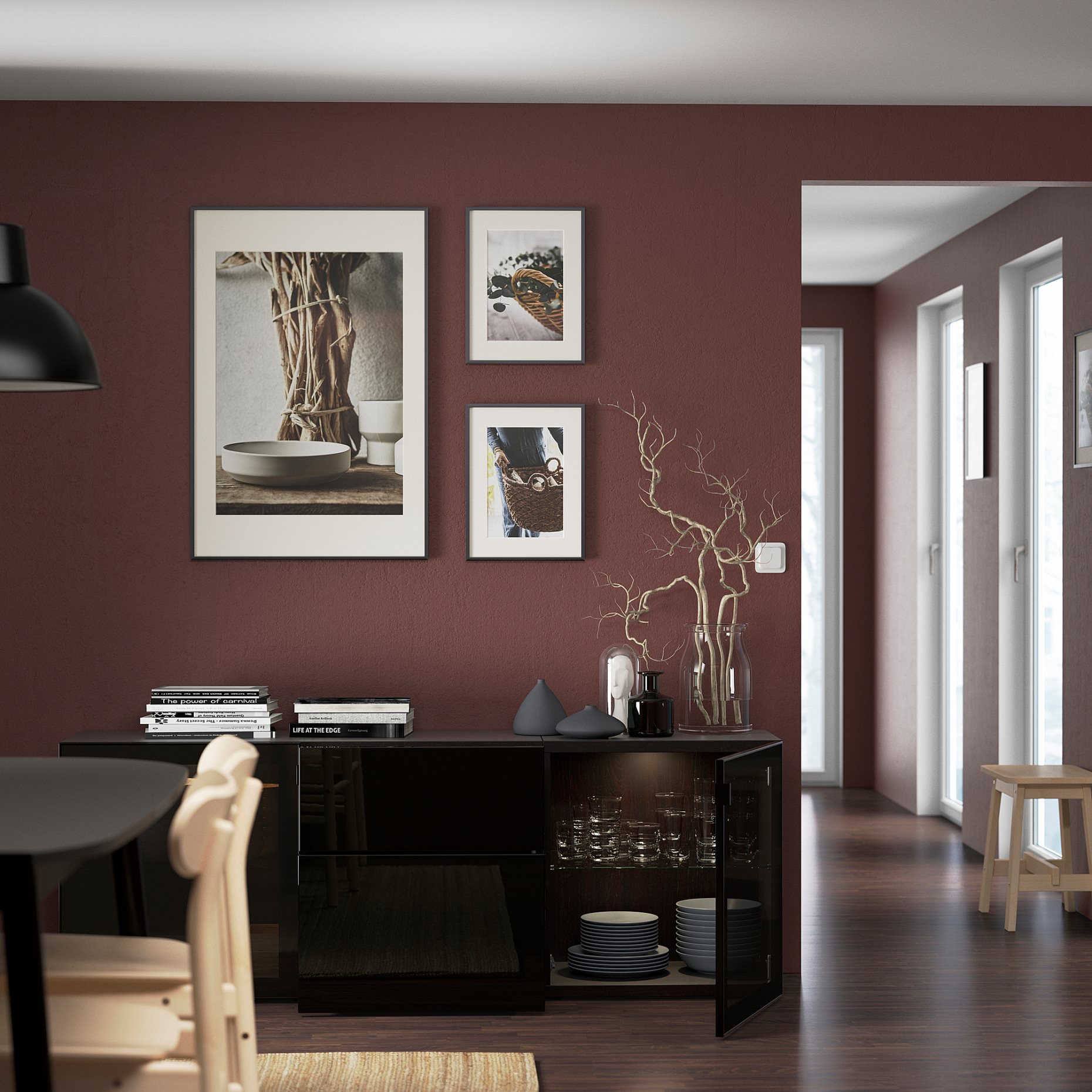 BESTÅ, σύνθεση αποθήκευσης με συρτάρια ανοίγματος με πίεση, 180x42x65 cm, 594.126.50