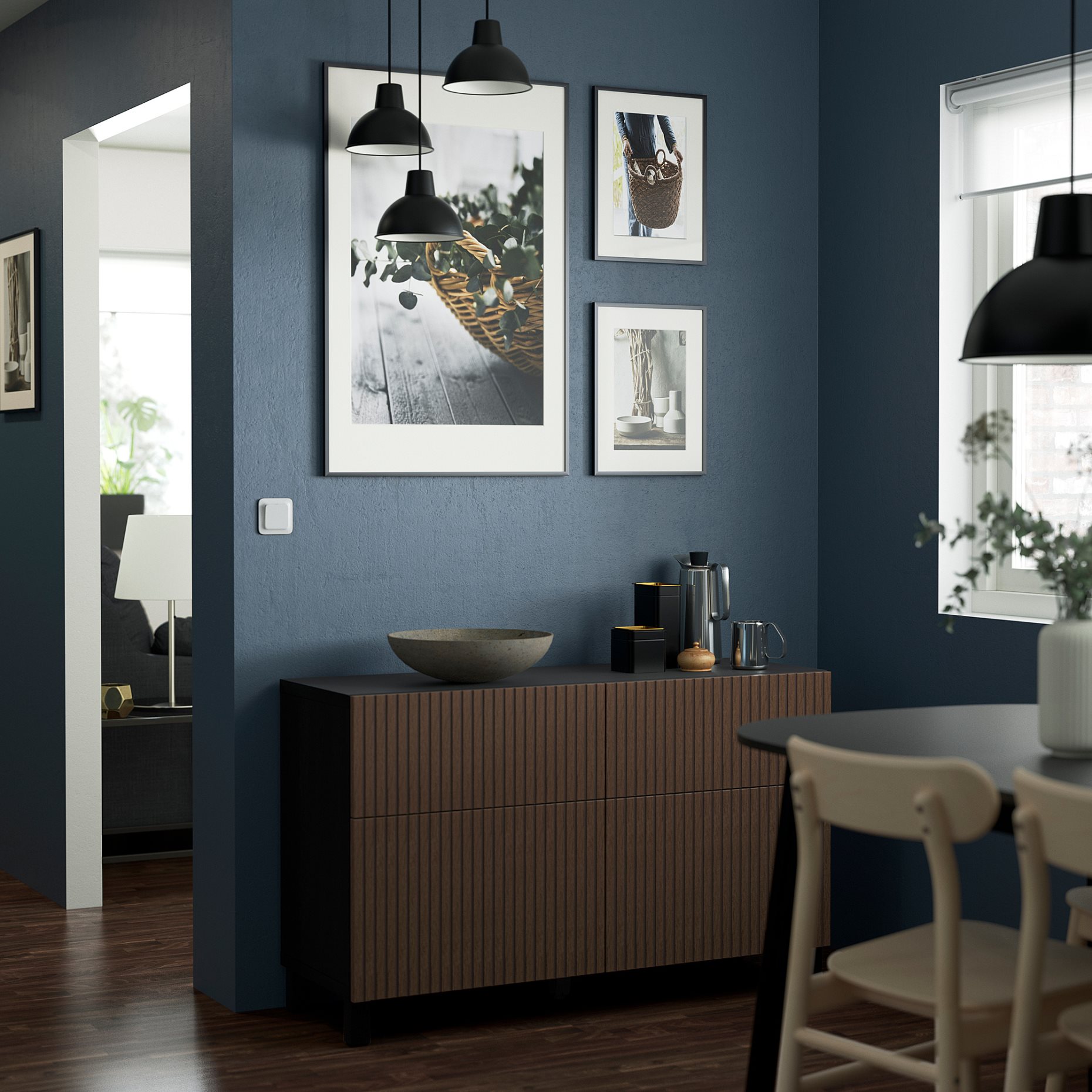 BESTÅ, storage combination with doors/drawers push-open, 120x42x74 cm, 594.215.22