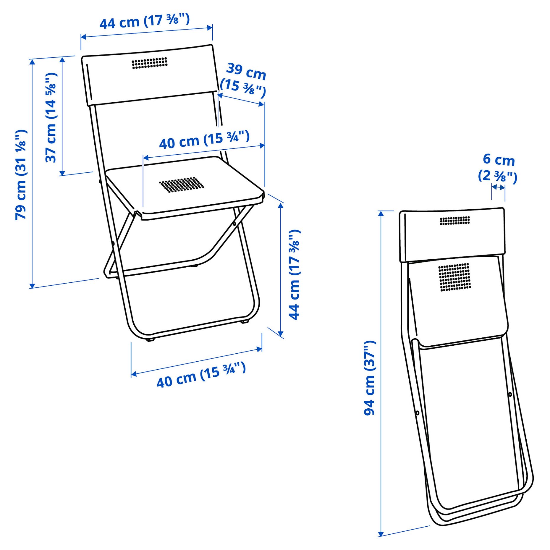 FEJAN, table and 2 folding chairs, outdoor, 594.349.49
