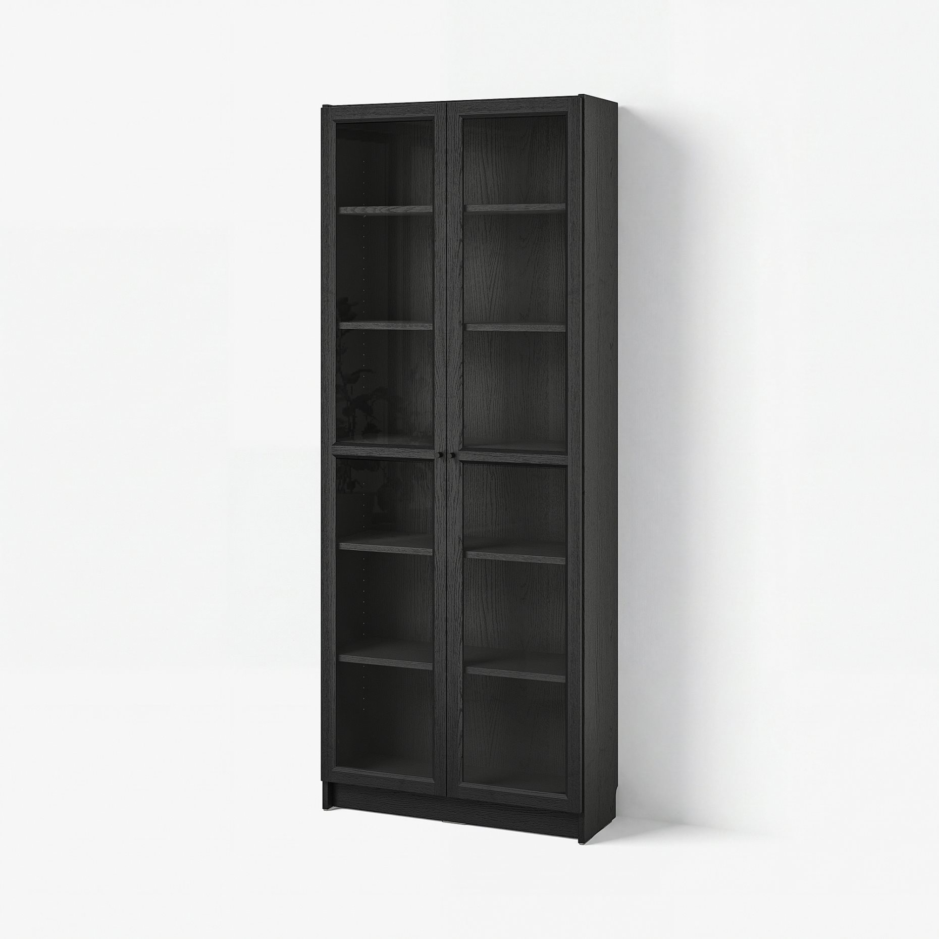 BILLY/OXBERG, bookcase with glass doors, 80x30x202 cm, 594.833.17