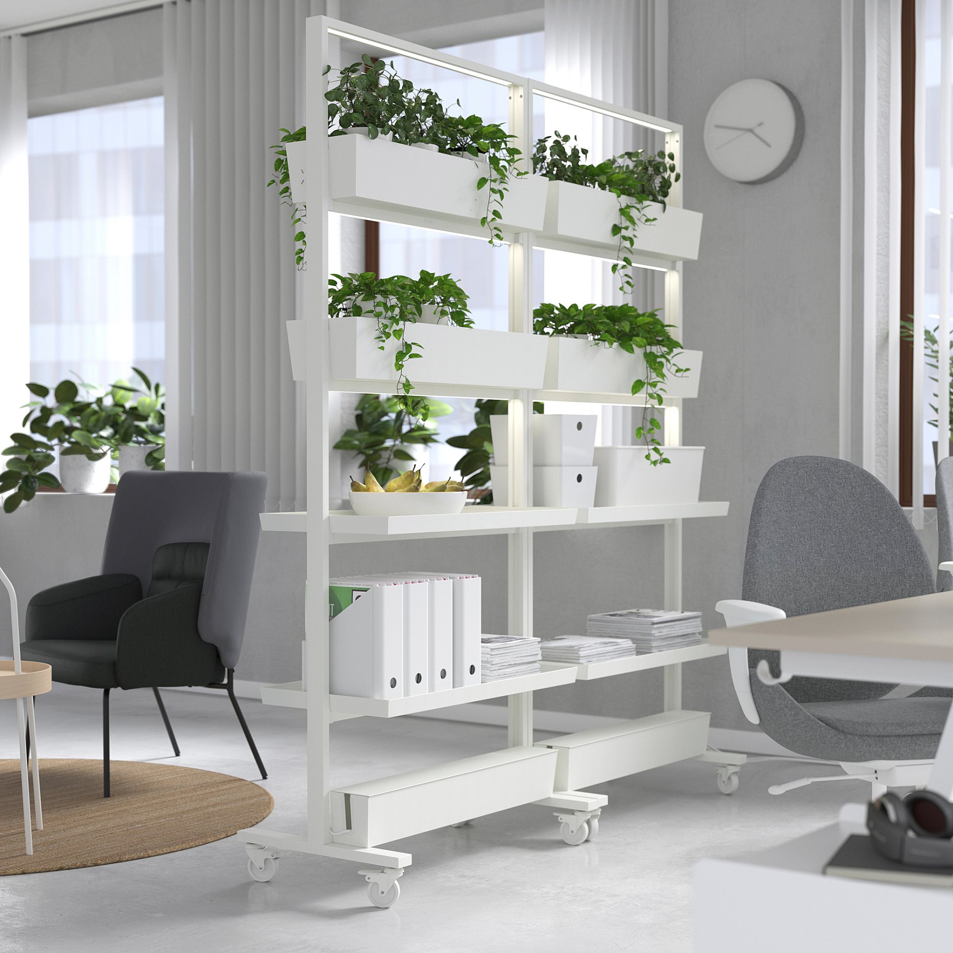 MITTZON, frame with castors/display shelf/cable box, 85x205 cm, 595.146.77
