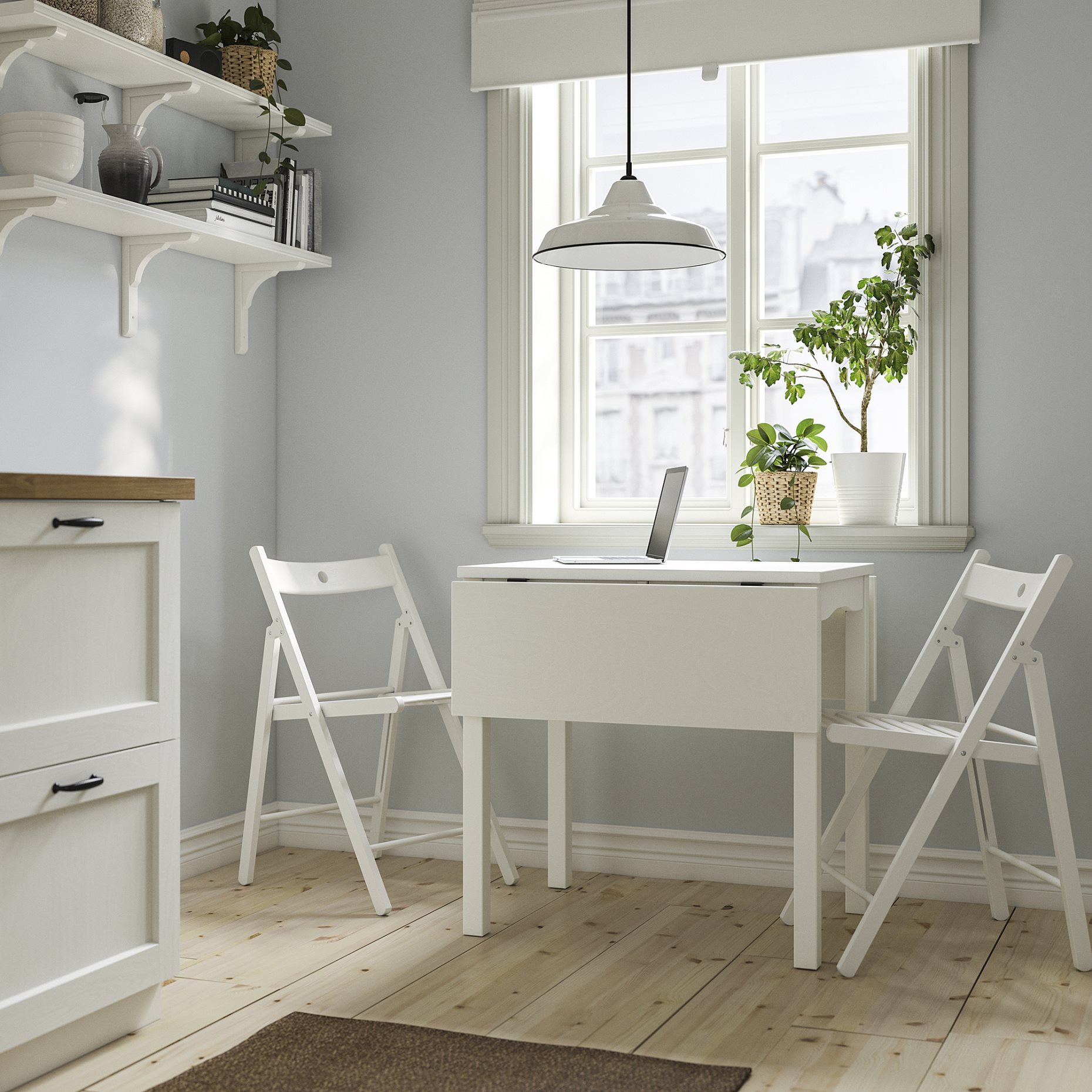 HAUGA/FRÖSVI, table and 2 folding chairs, 55x82x109/74 cm, 595.748.93