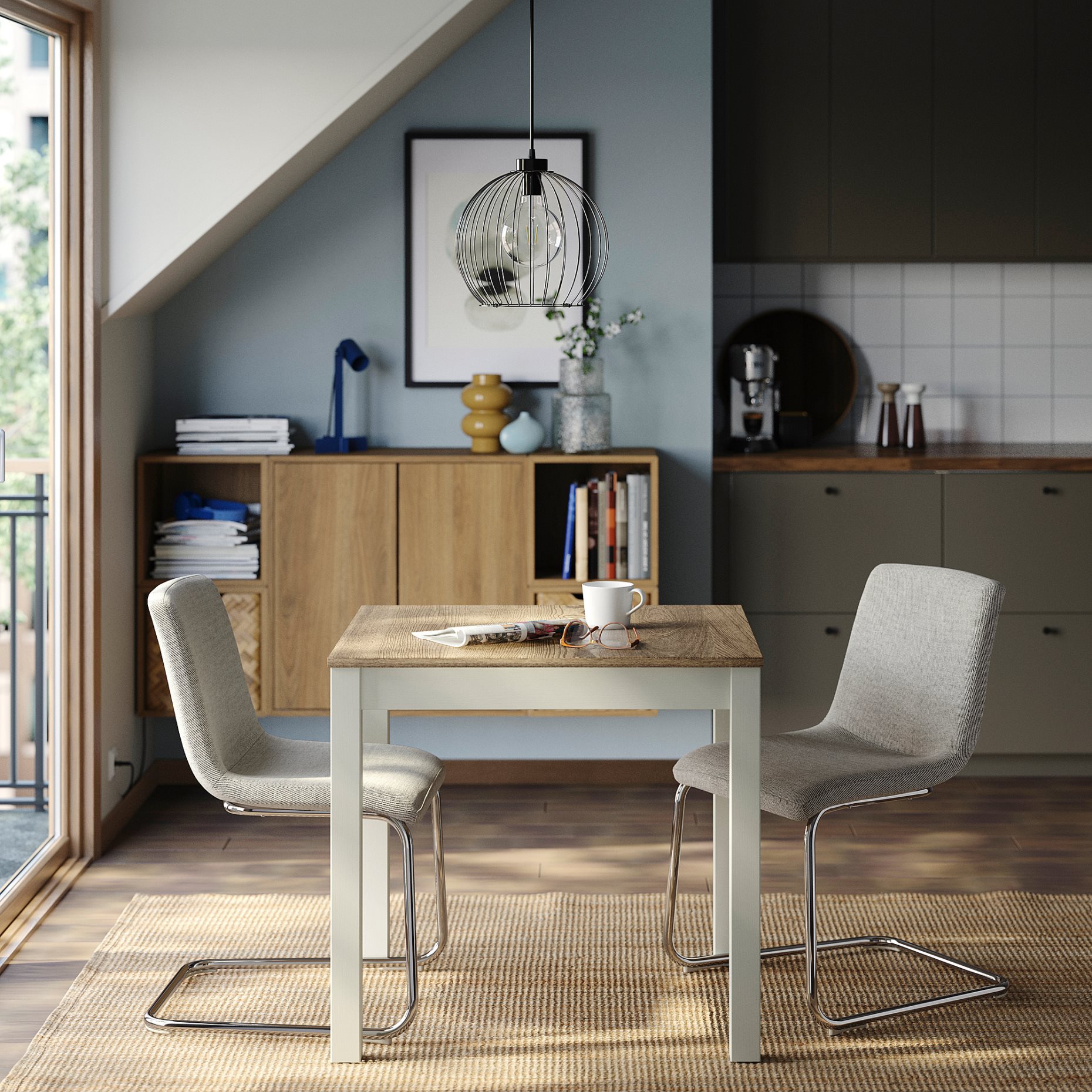 ÅLHULT/LUSTEBO, table and 2 chairs, 80x74 cm, 596.100.99