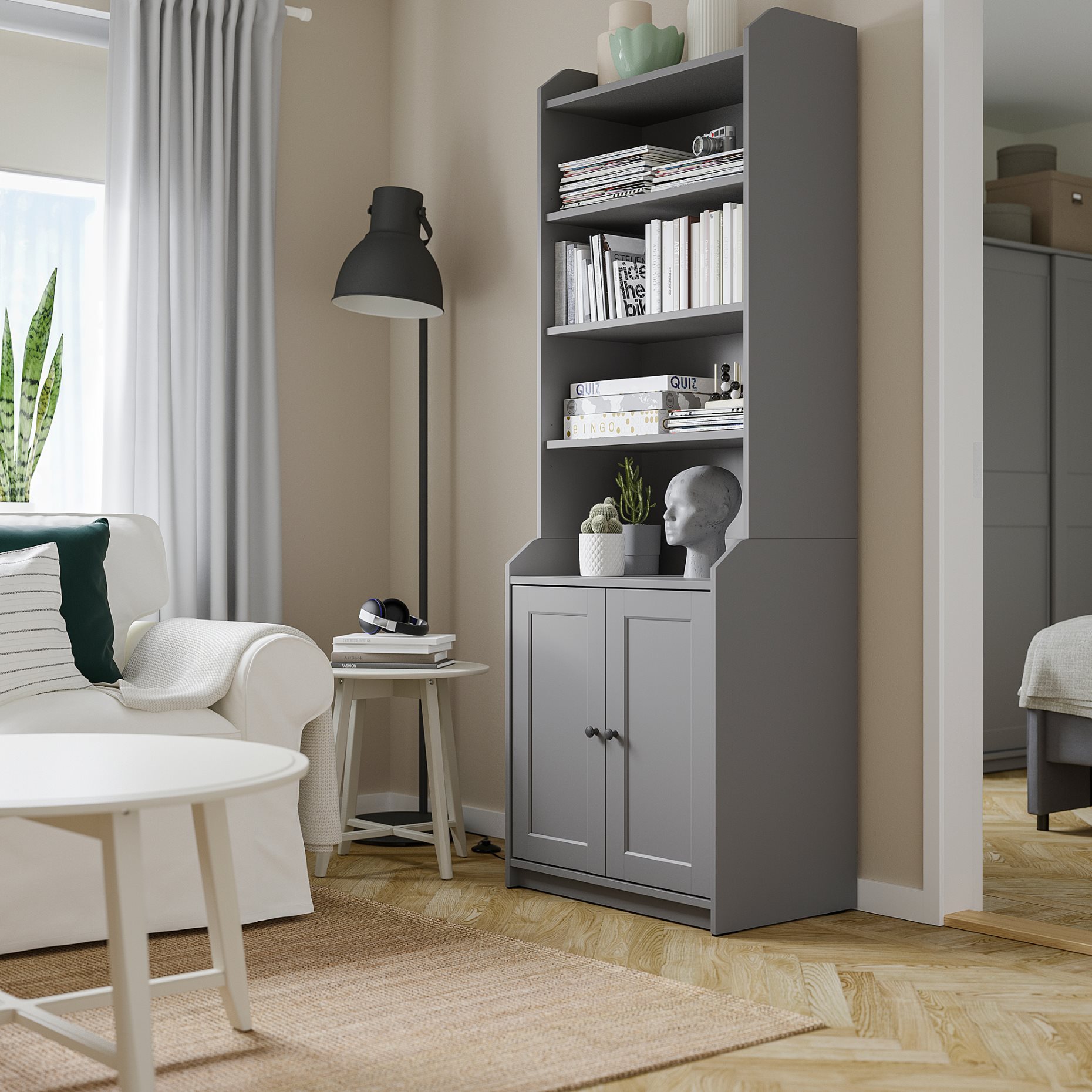HAUGA, high cabinet with 2 doors, 70x199 cm, 604.150.54