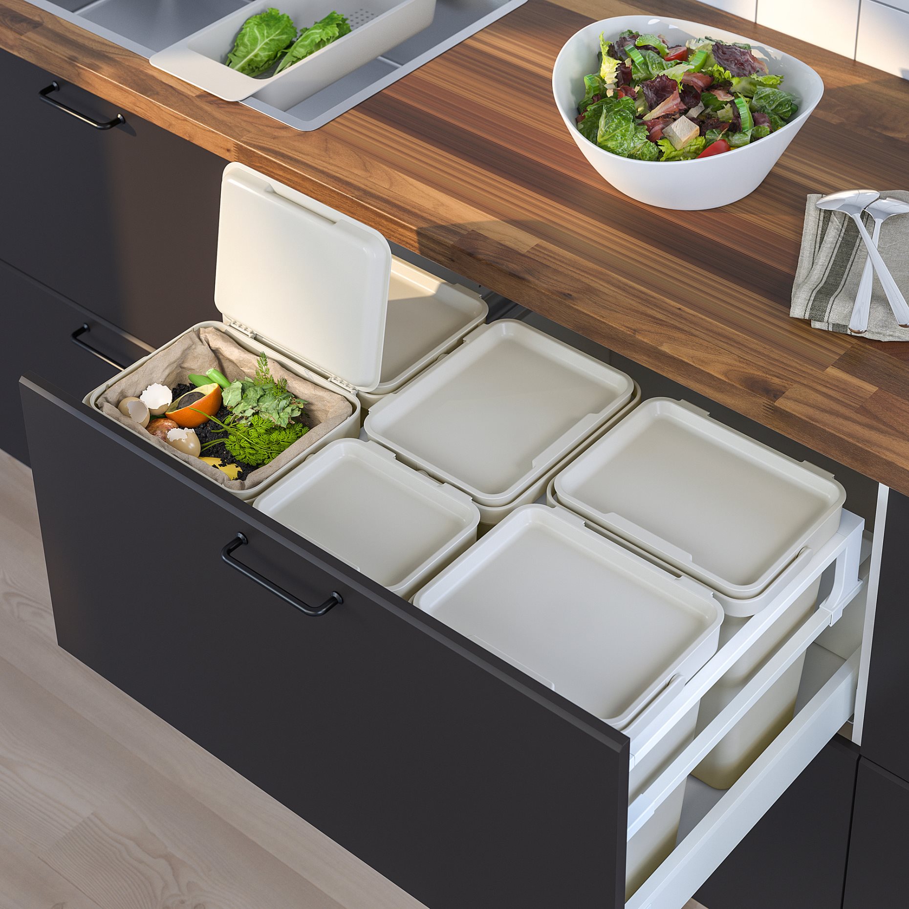 HÅLLBAR, support frame for waste sorting bins, 604.228.70