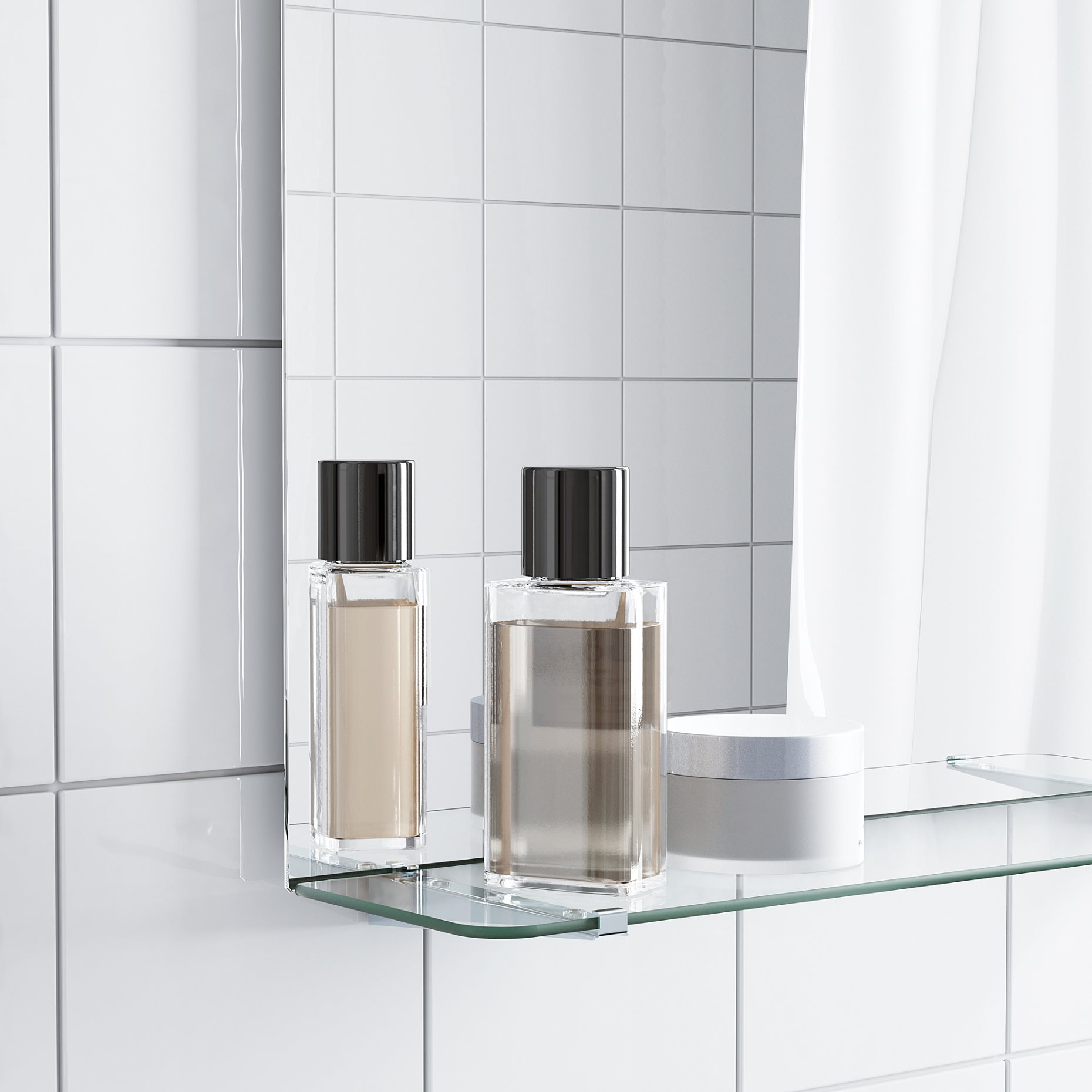 NYSJÖN, mirror with shelf, 50x60 cm, 604.708.37