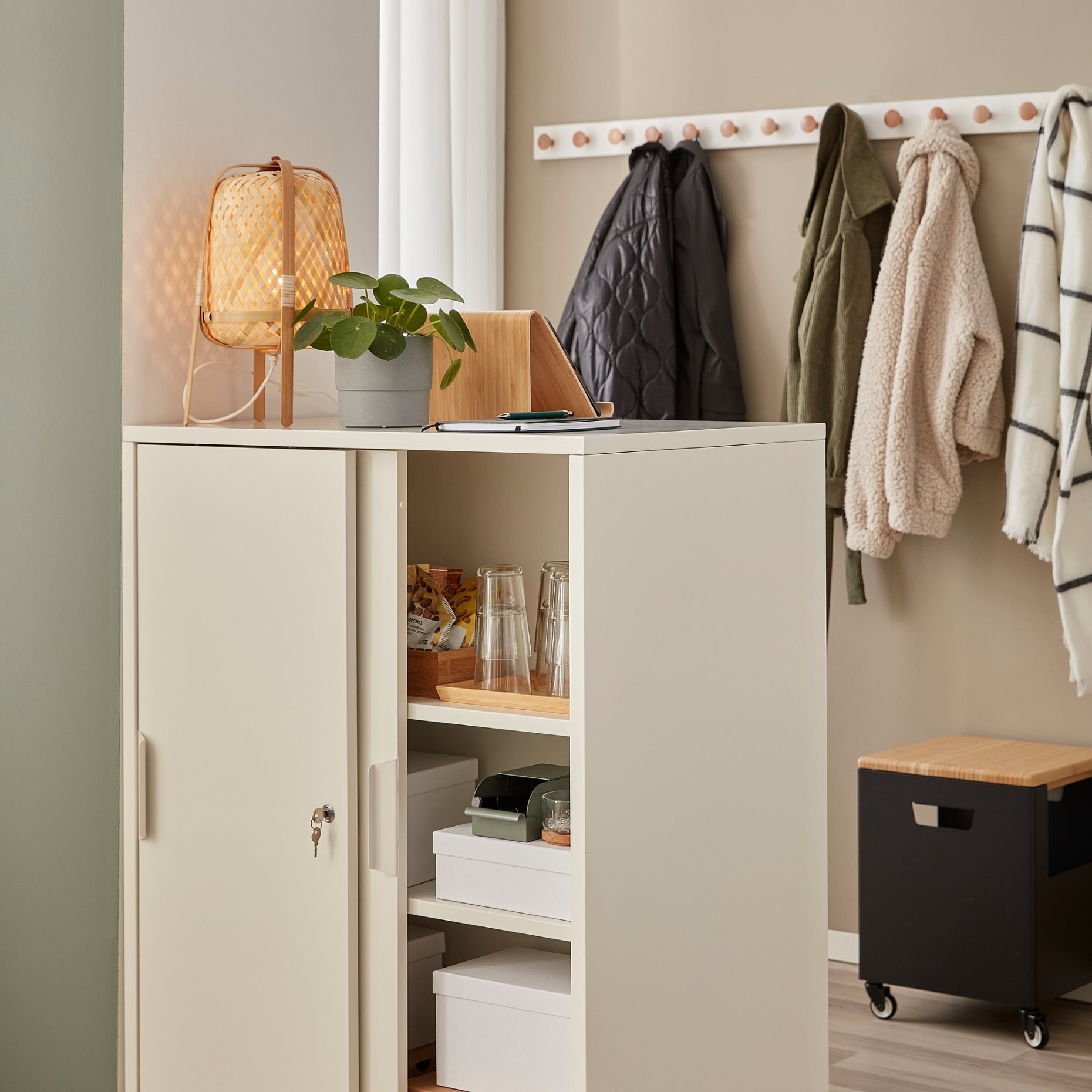 TROTTEN, cabinet with sliding doors, 80x110 cm, 604.747.60