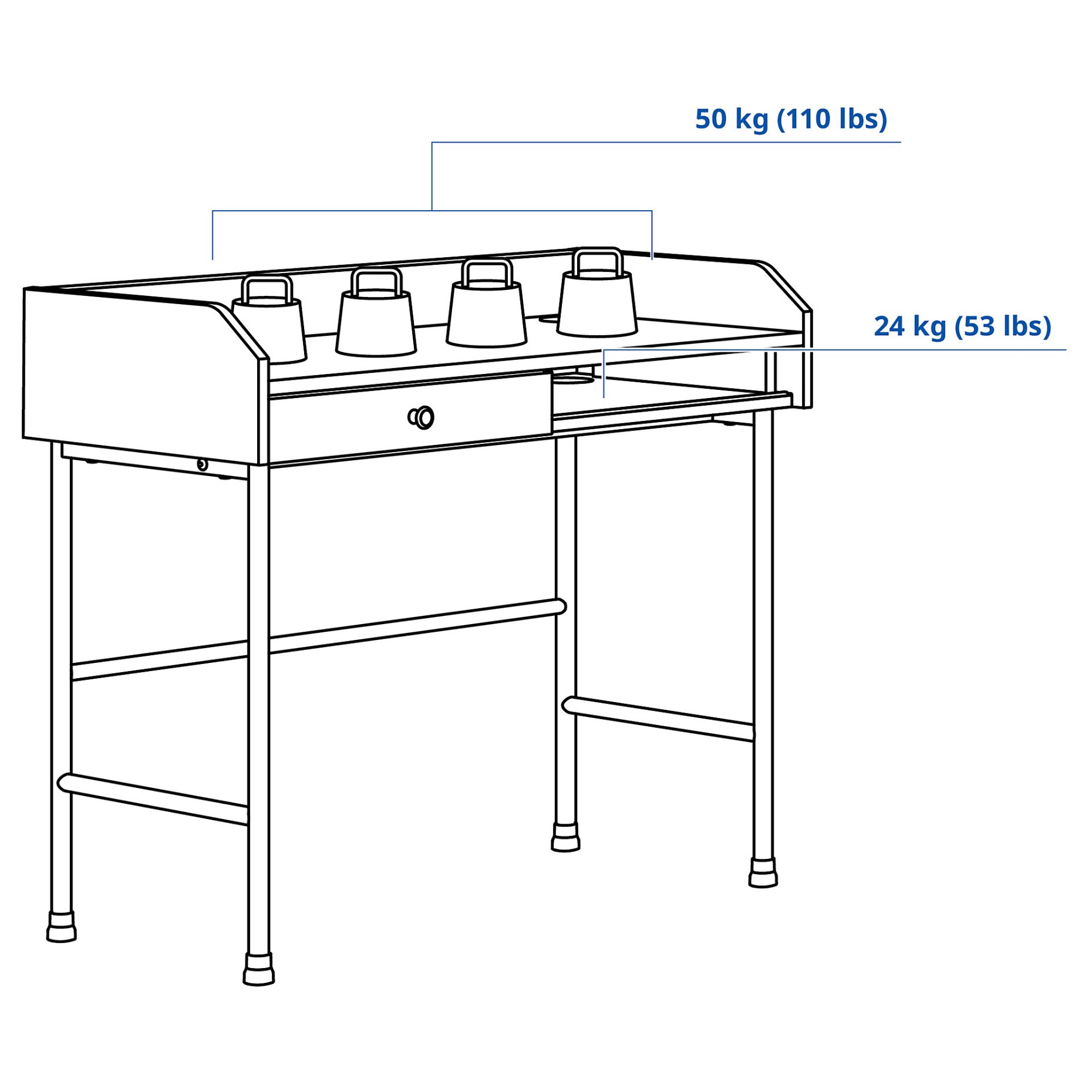 HAUGA, γραφείο, 100x84 cm, 604.776.74