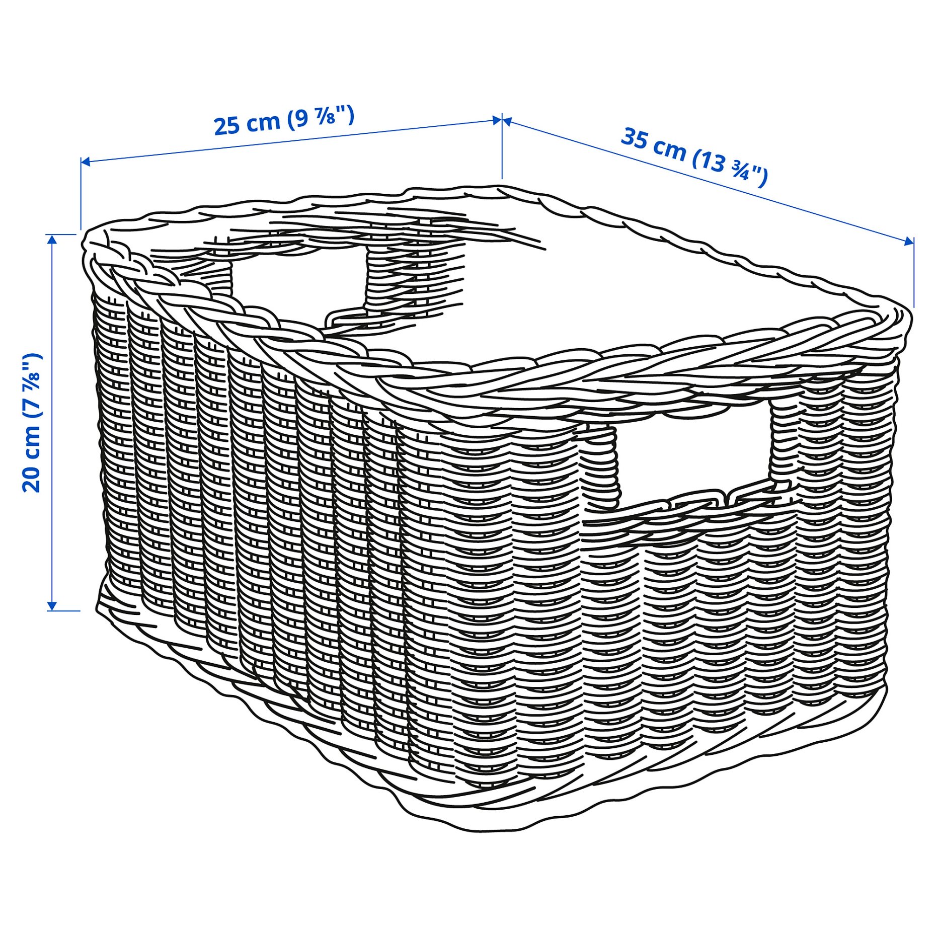 TRUMMIS, basket/handmade, 25x35x20 cm, 605.008.20