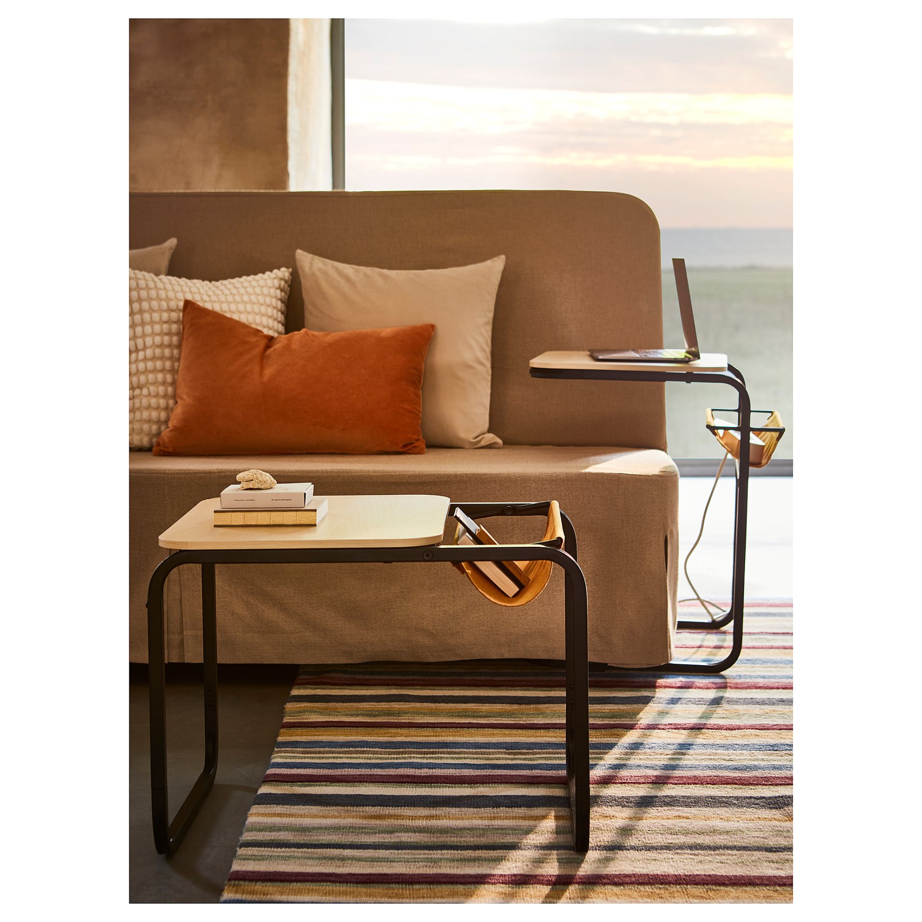 ELLJUSSPÅR, rug low pile/striped handmade, 170x240 cm, 605.414.77