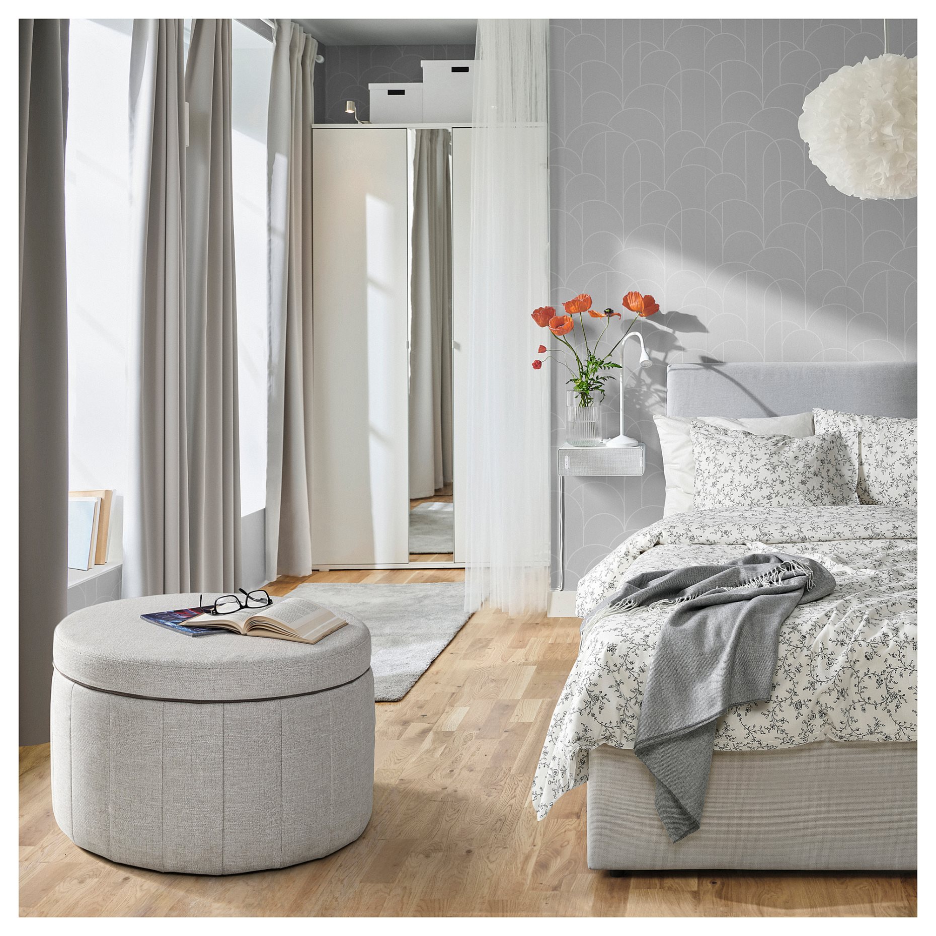 SIDSJÖ, pouffe with storage, 605.623.42