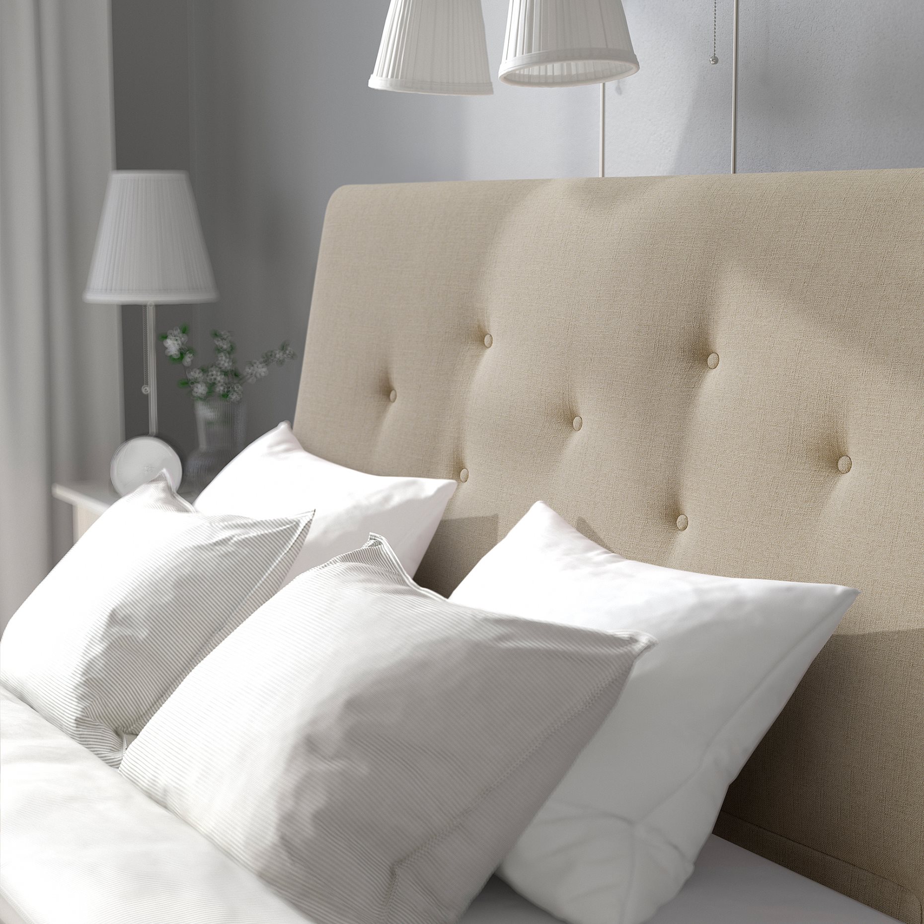 IDANÄS, upholstered bed frame, 140x200 cm, 605.880.64