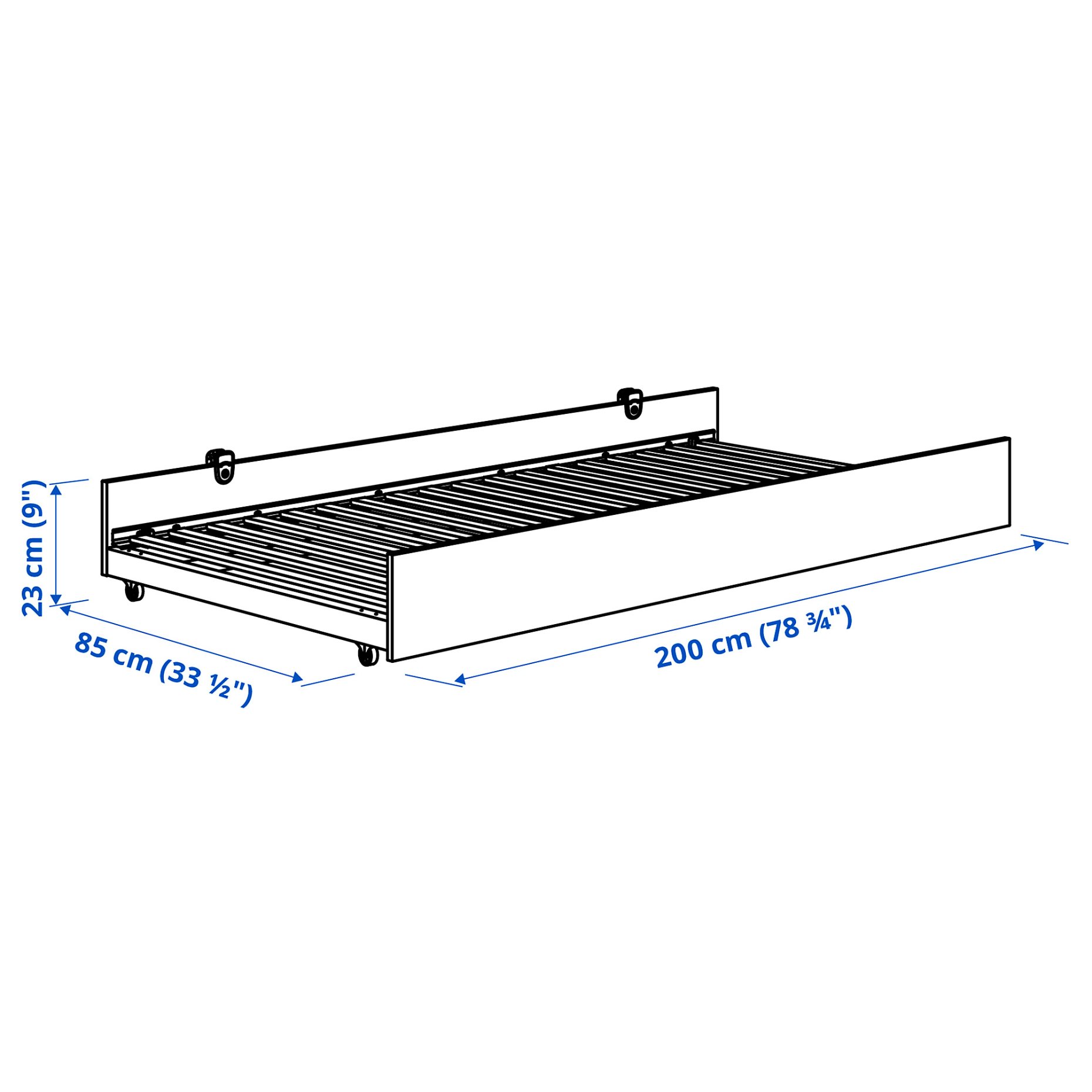 VIHALS, trundle bed, 80x200 cm, 605.951.11