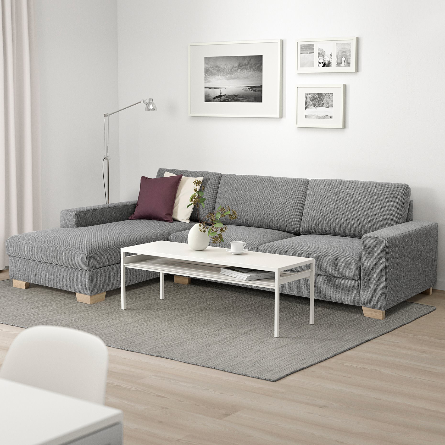 SÖRVALLEN, 4-seat sofa with chaise longue/left, 693.147.91