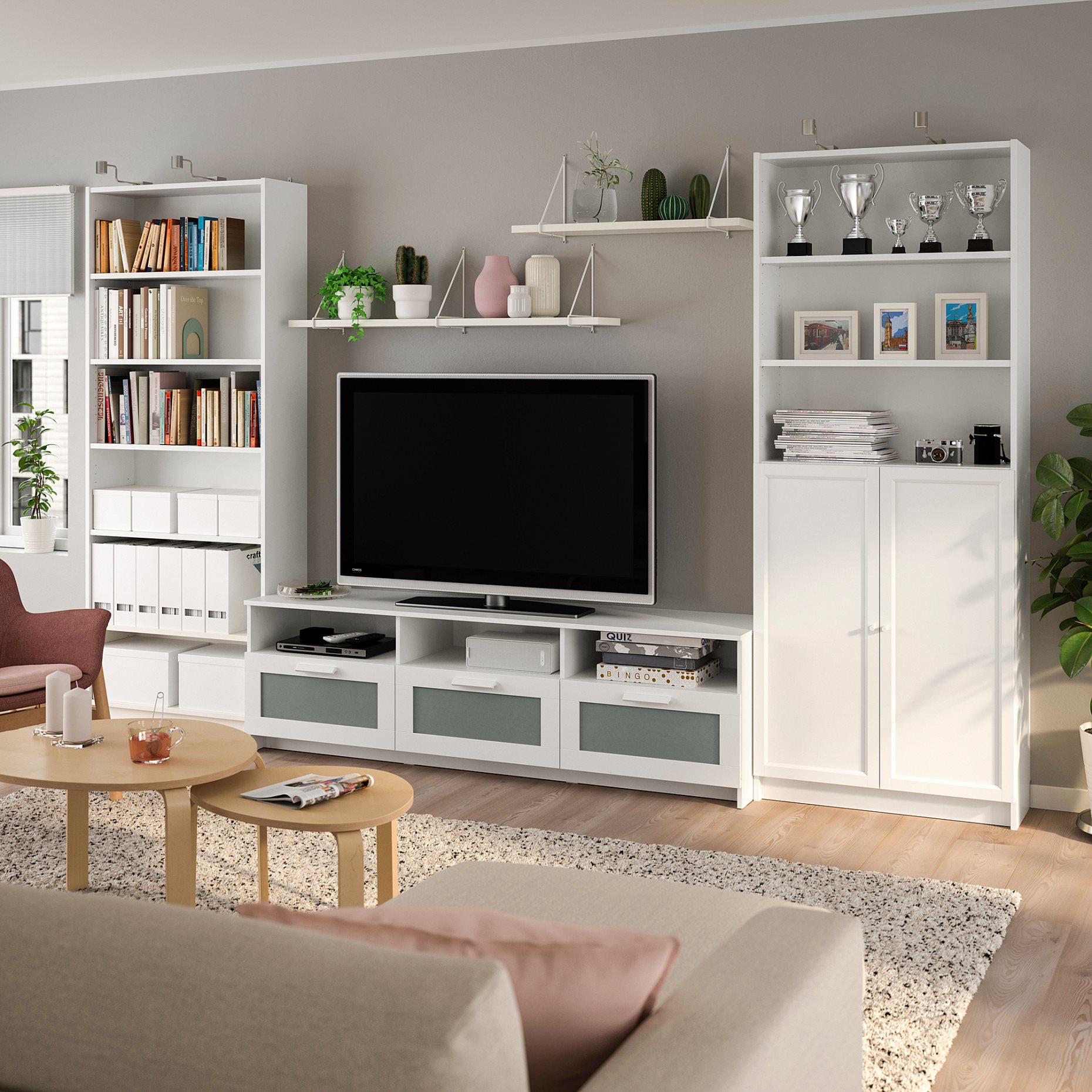 BILLY/BRIMNES, TV storage combination, 340x41x202 cm, 693.986.20