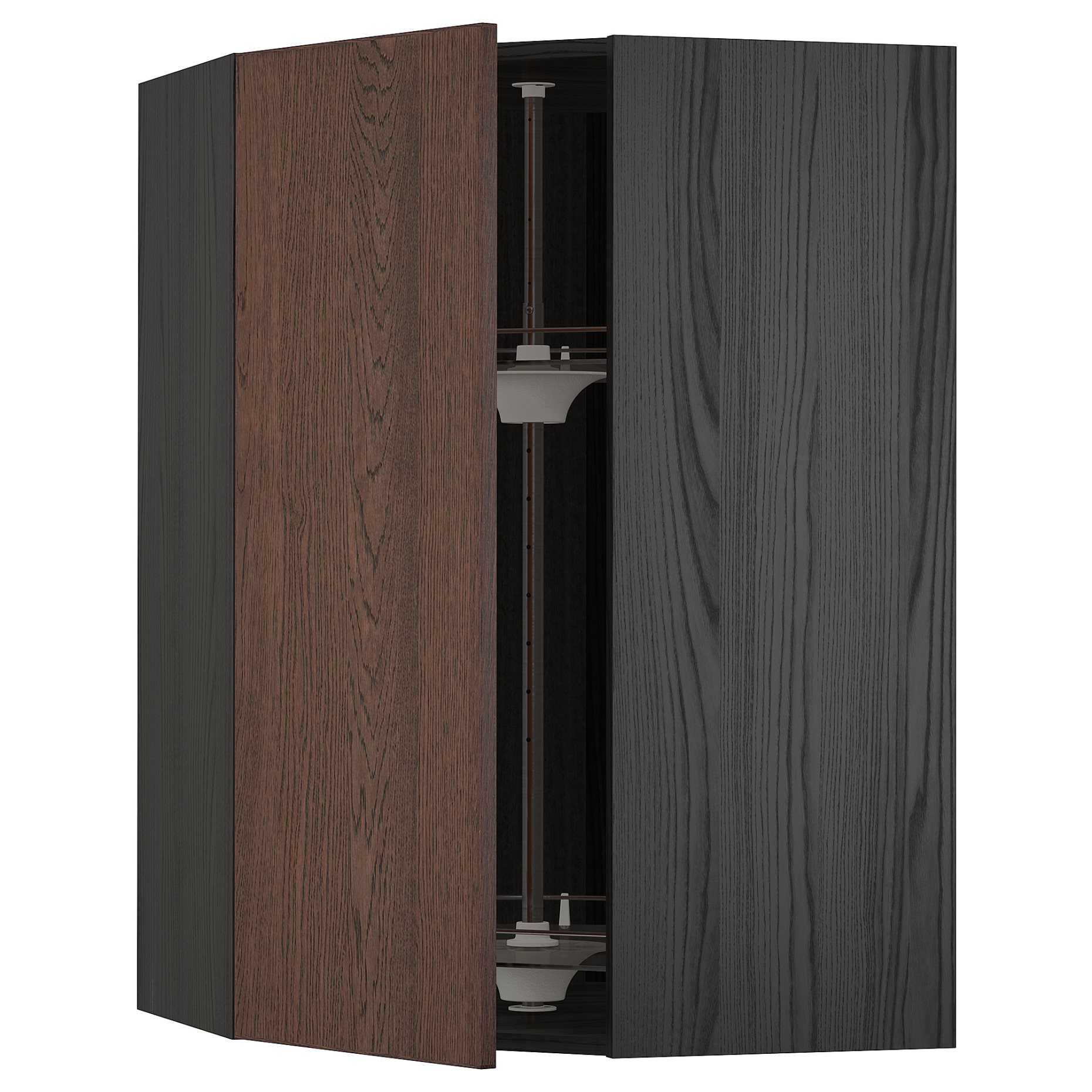 METOD, corner wall cabinet with carousel, 68x100 cm, 694.058.28