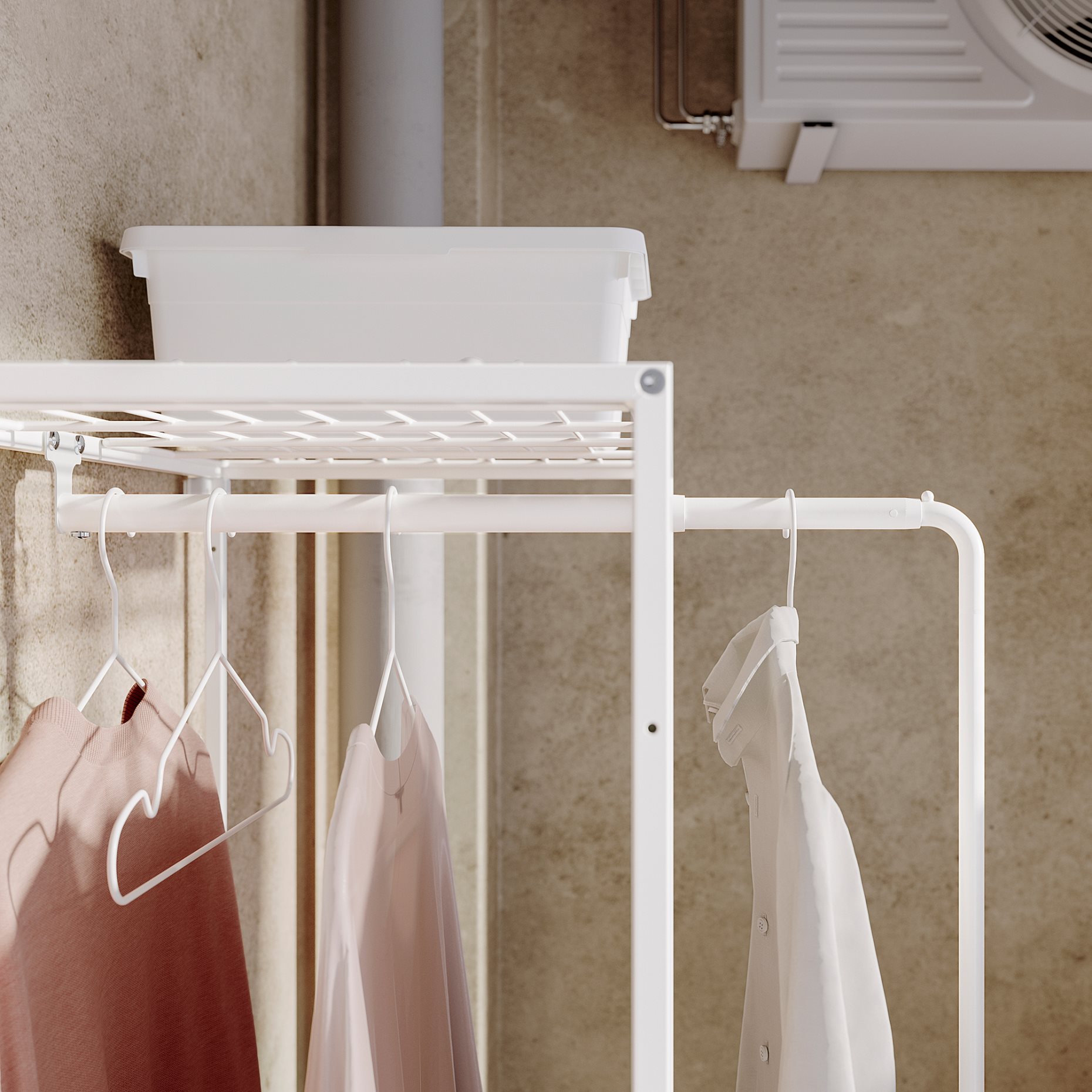 JOSTEIN, shelving unit with drying rack/in/outdoor/wire, 81x53/117x180 cm, 694.372.64