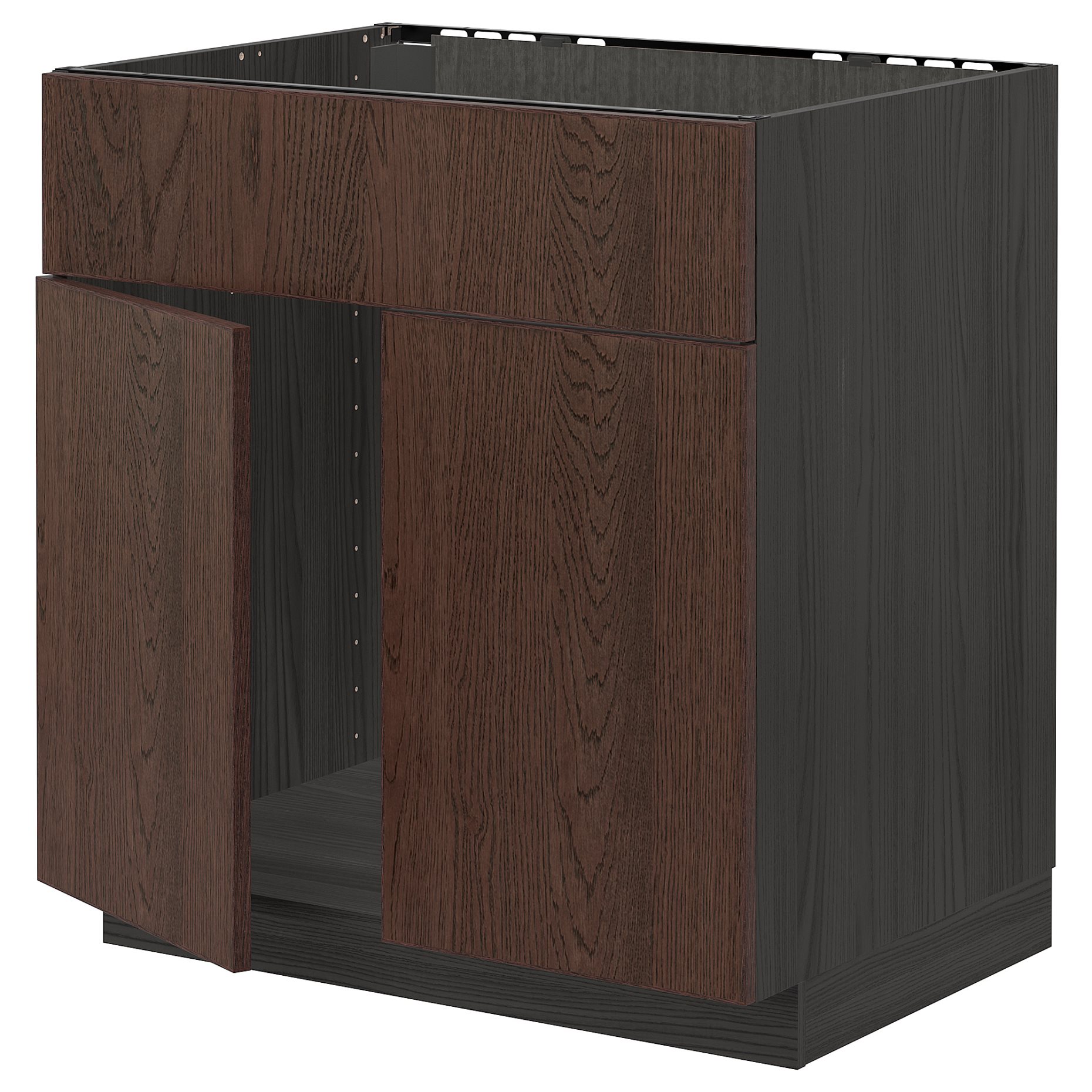 METOD, base cabinet for sink with 2 doors/front, 80x60 cm, 694.592.51