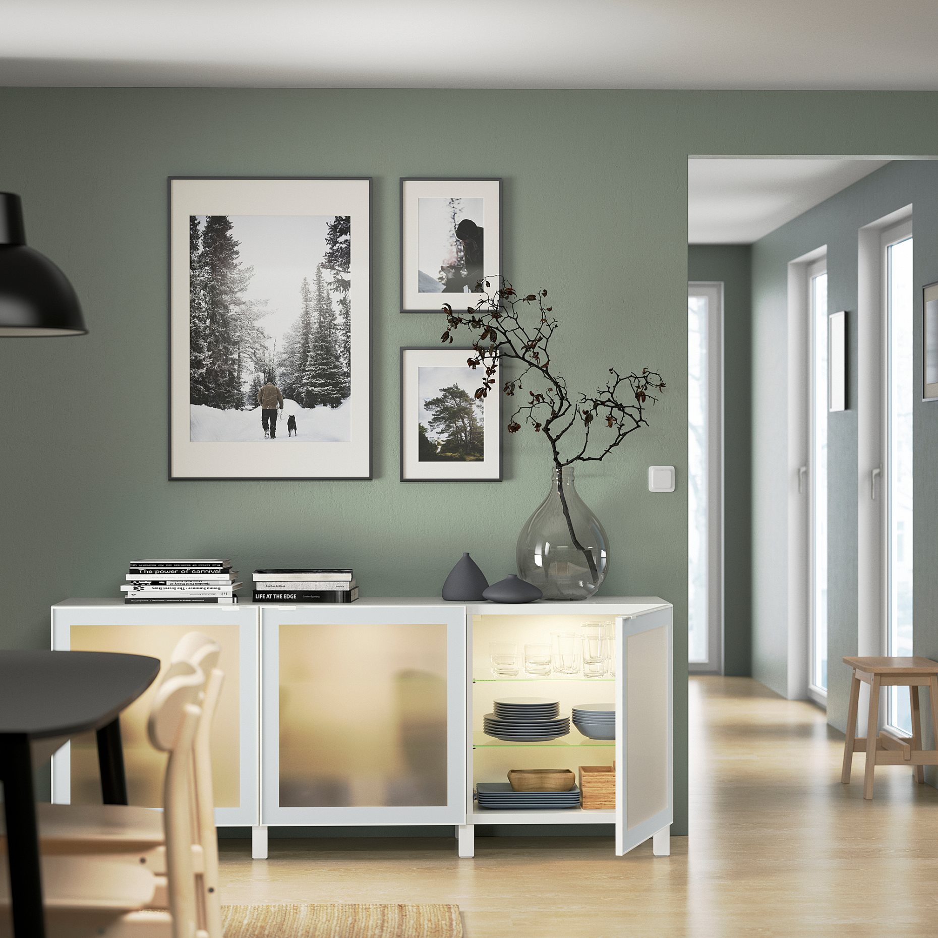 BESTÅ, storage combination with doors, 180x42x74 cm, 694.888.14