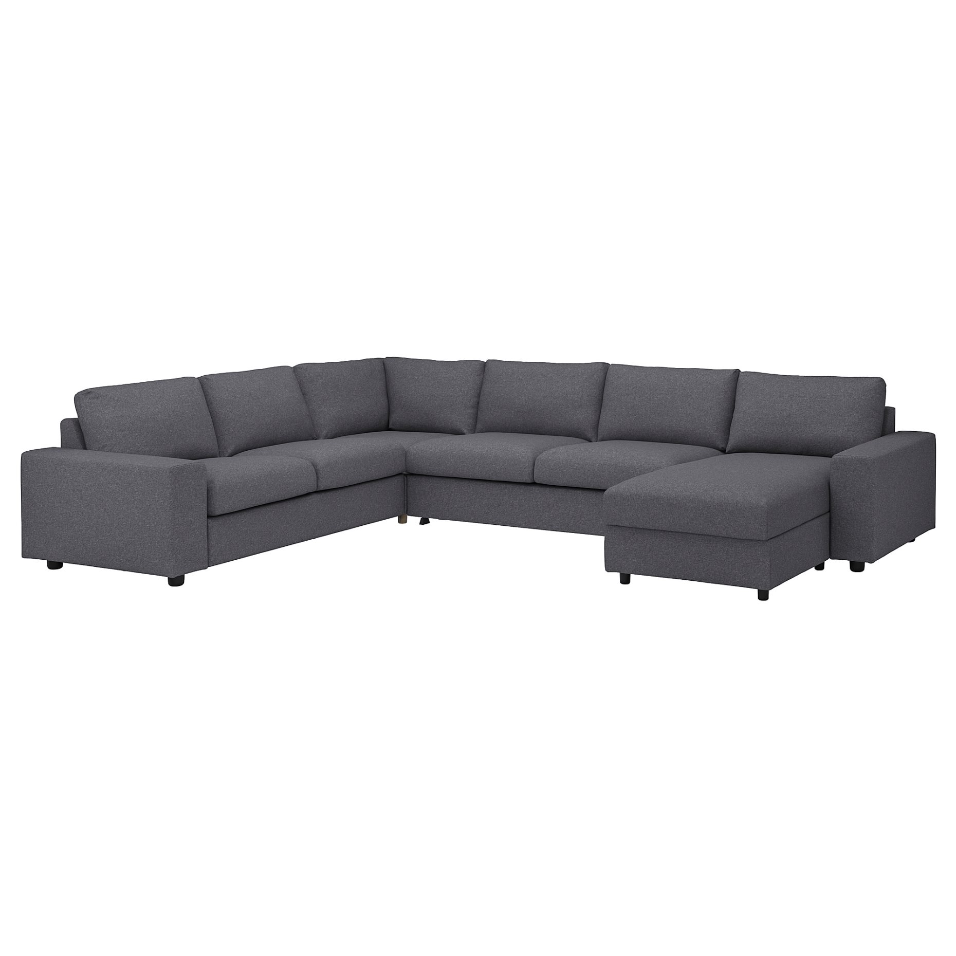 VIMLE, corner sofa-bed with wide armrests, 5-seat with chaise longue, 695.452.49