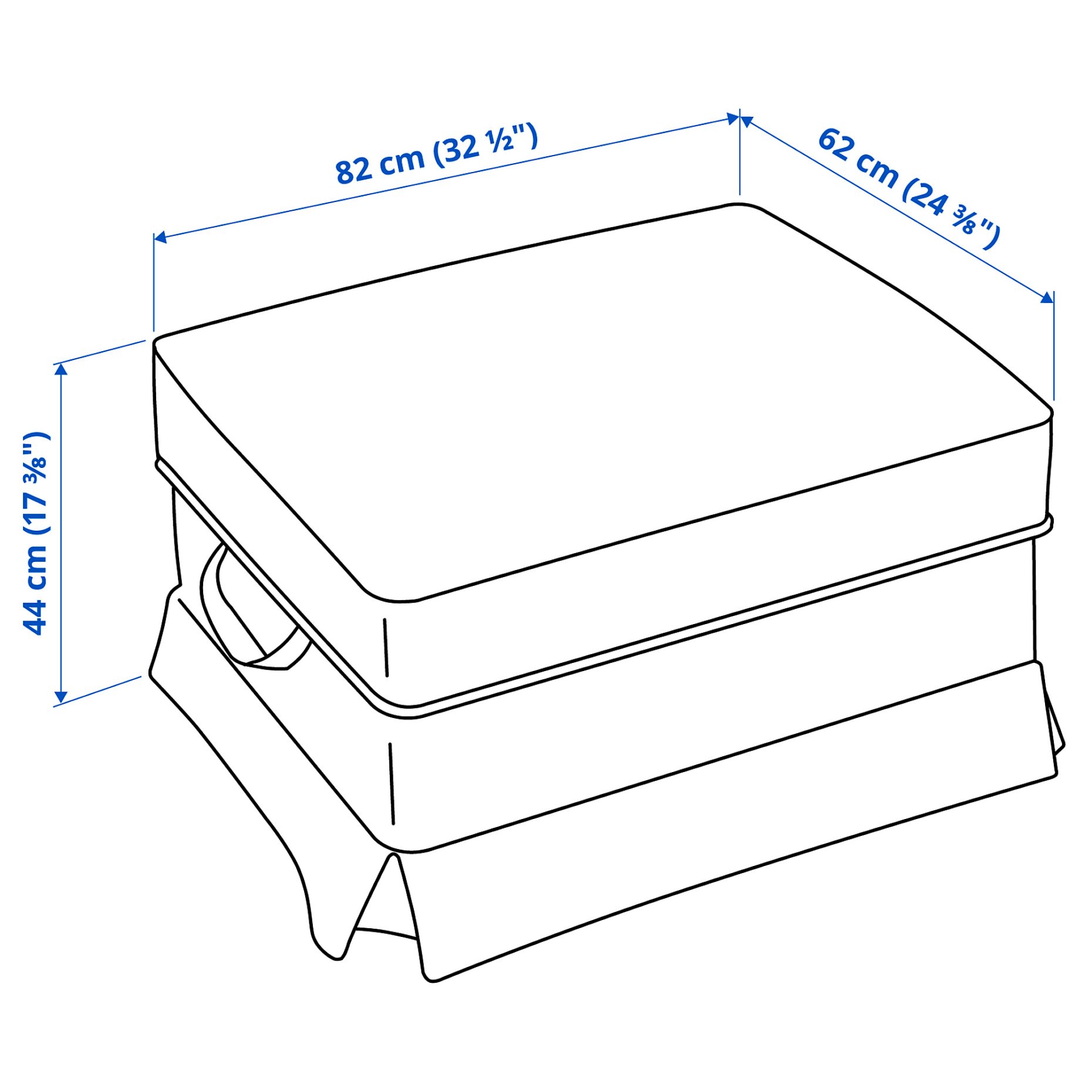 EKTORP, footstool with storage, 695.521.31