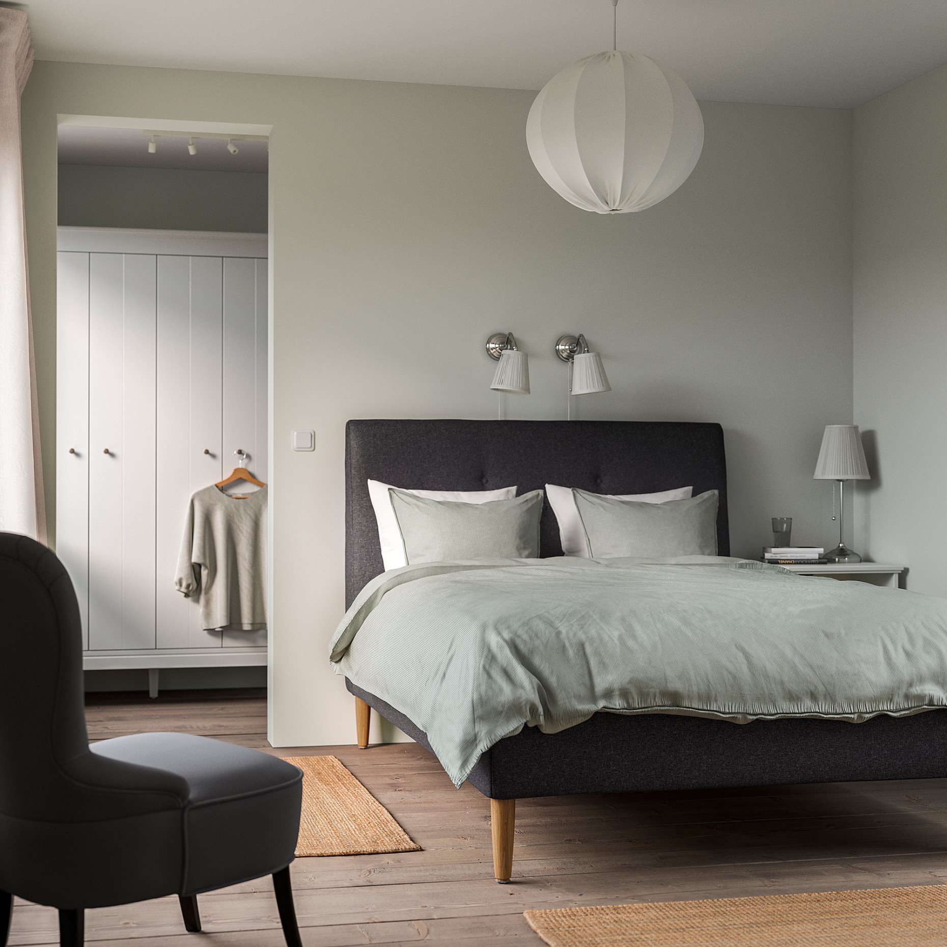 IDANÄS, upholstered bed, 140x200 cm, 704.589.34